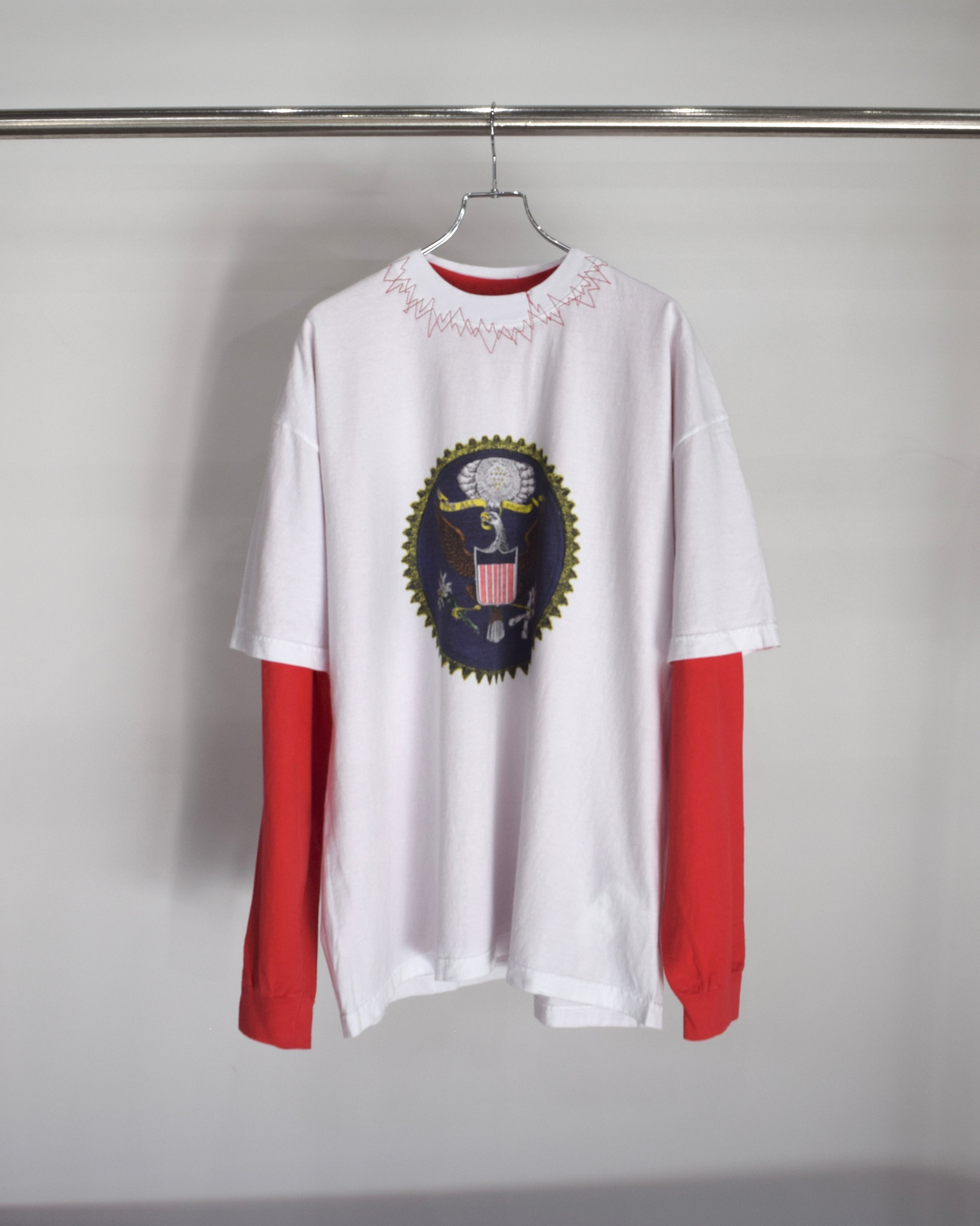 LES SIX / God Bless Violence double layer ls - WHITE×RED