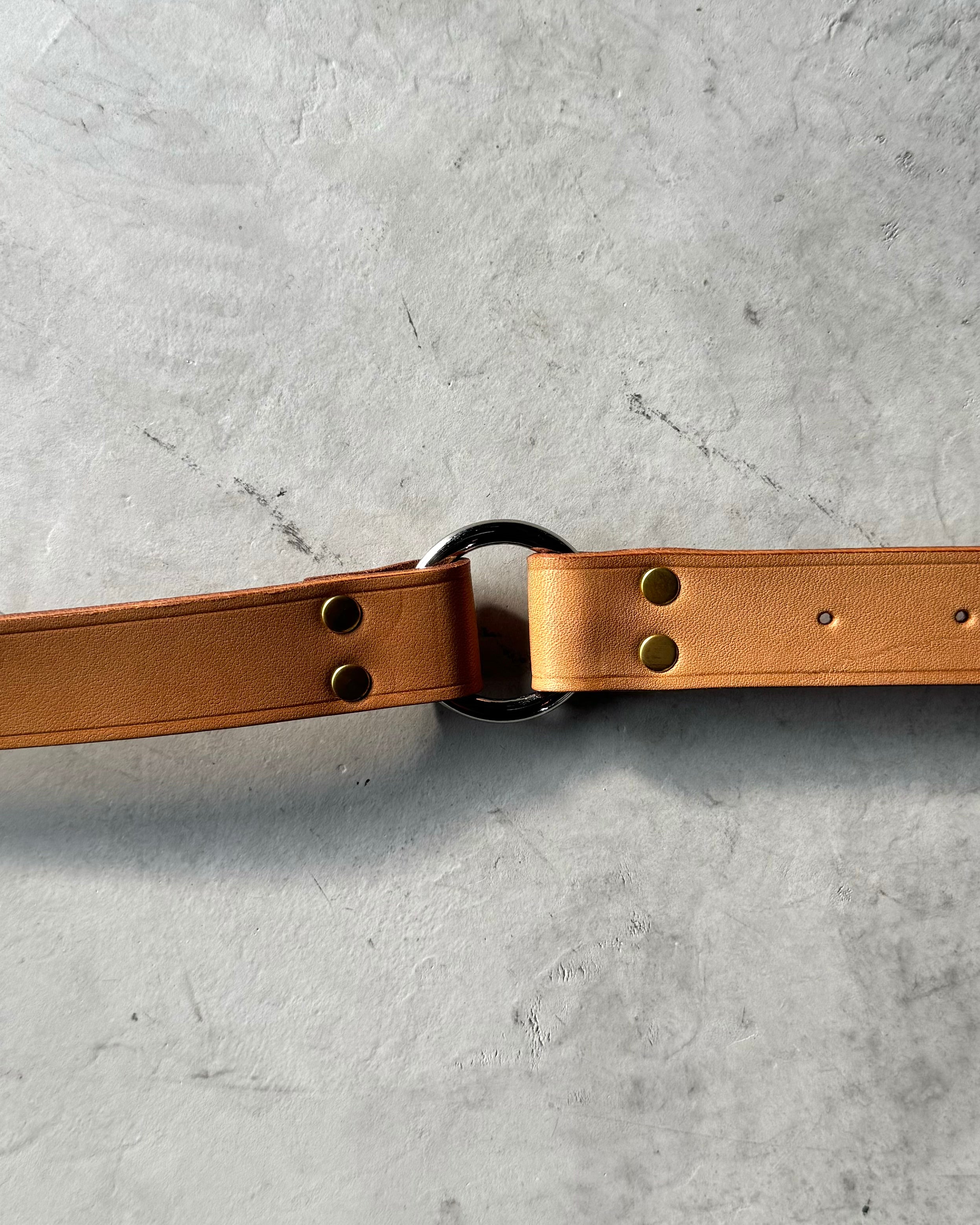 ANACHRONORM / PINBUCKLE  RING LEATHER BELT - NATURAL