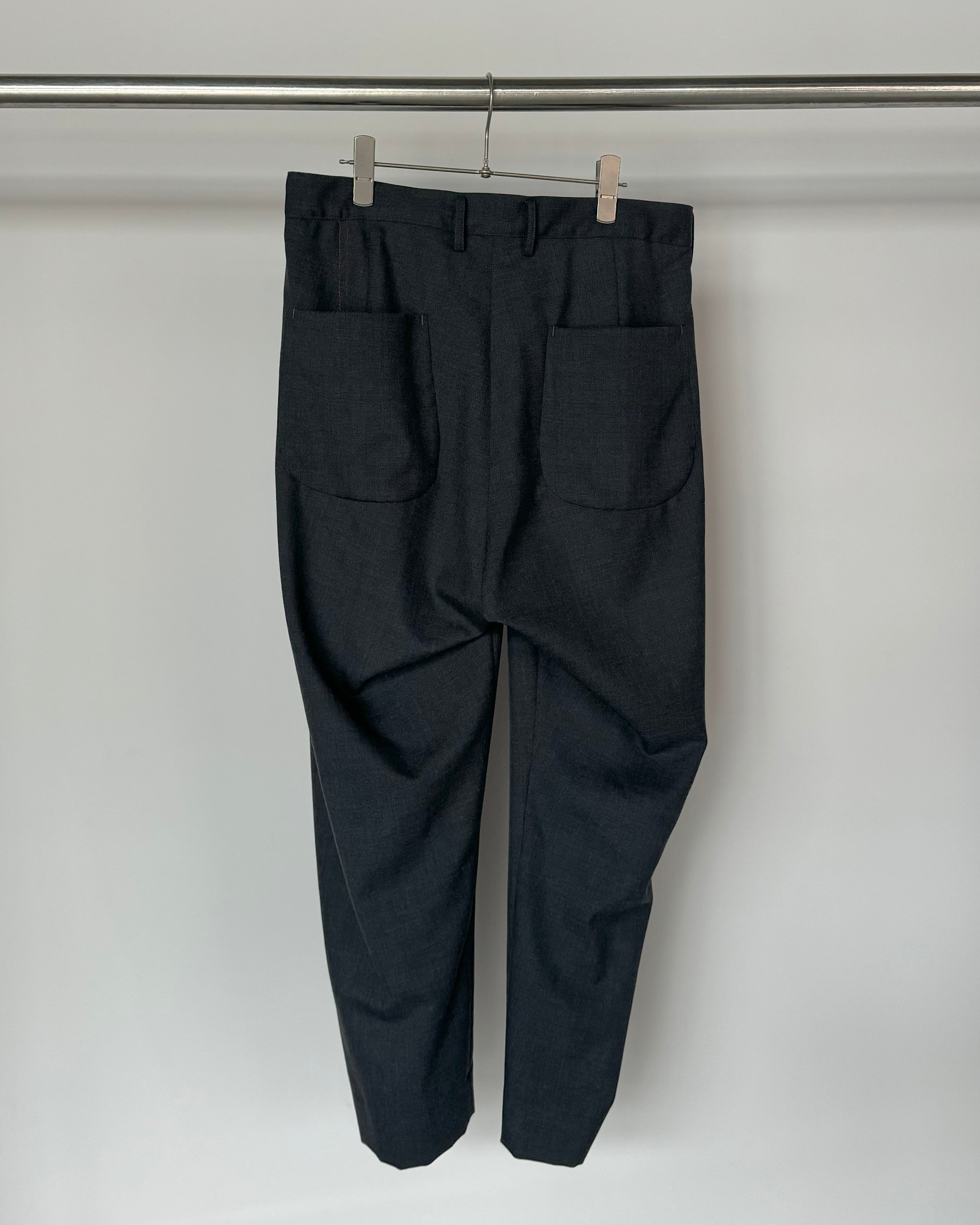 AN211 / SUMMER WOOL TAPERED TROUSERS - CHARCOAL