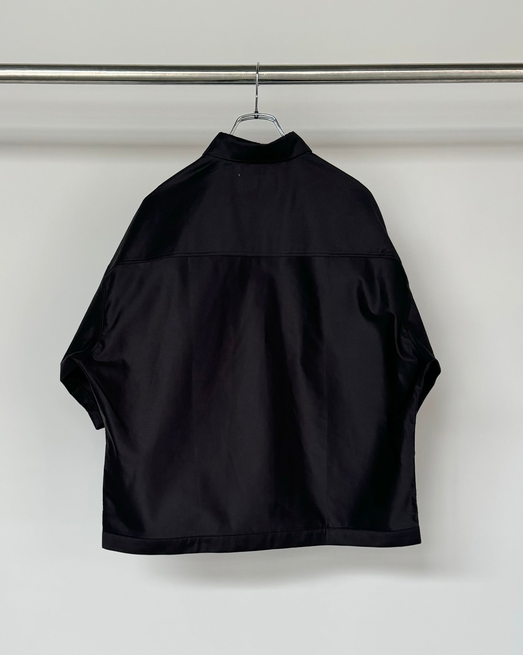 1000s thousands / CROPPED WORK SHIRT SS - BLACK