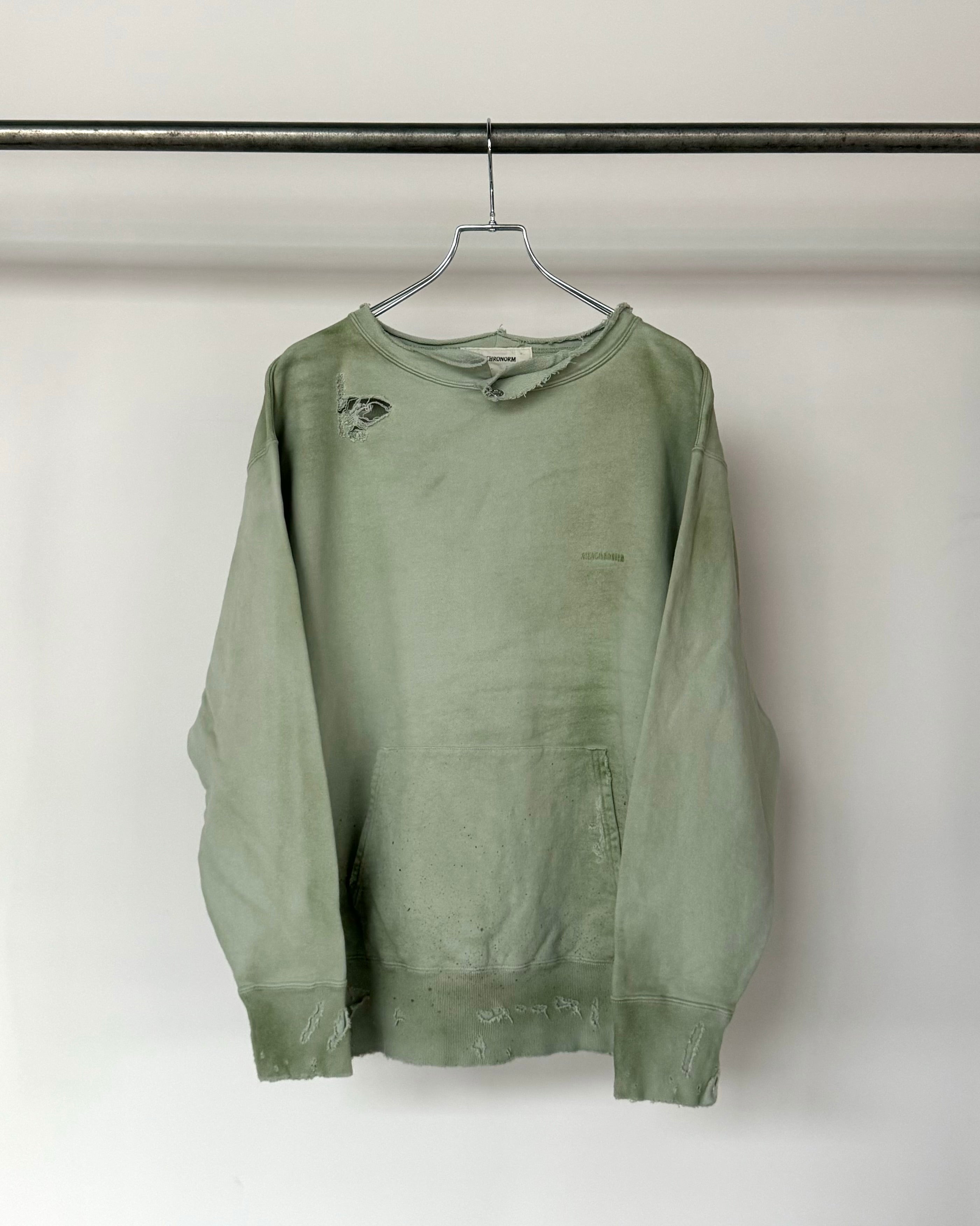 ANACHRONORM / DYED CUT-OFF SWEAT PARKA - MINT [EXCLUSIVE COLOR]