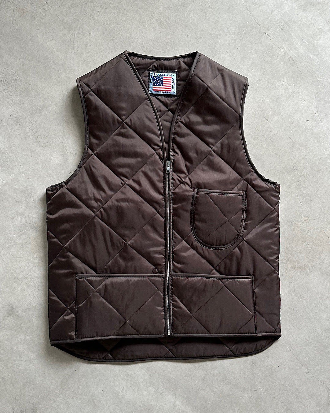 SNAP'N'WEAR / Quilted Nylon Vest - BROWN