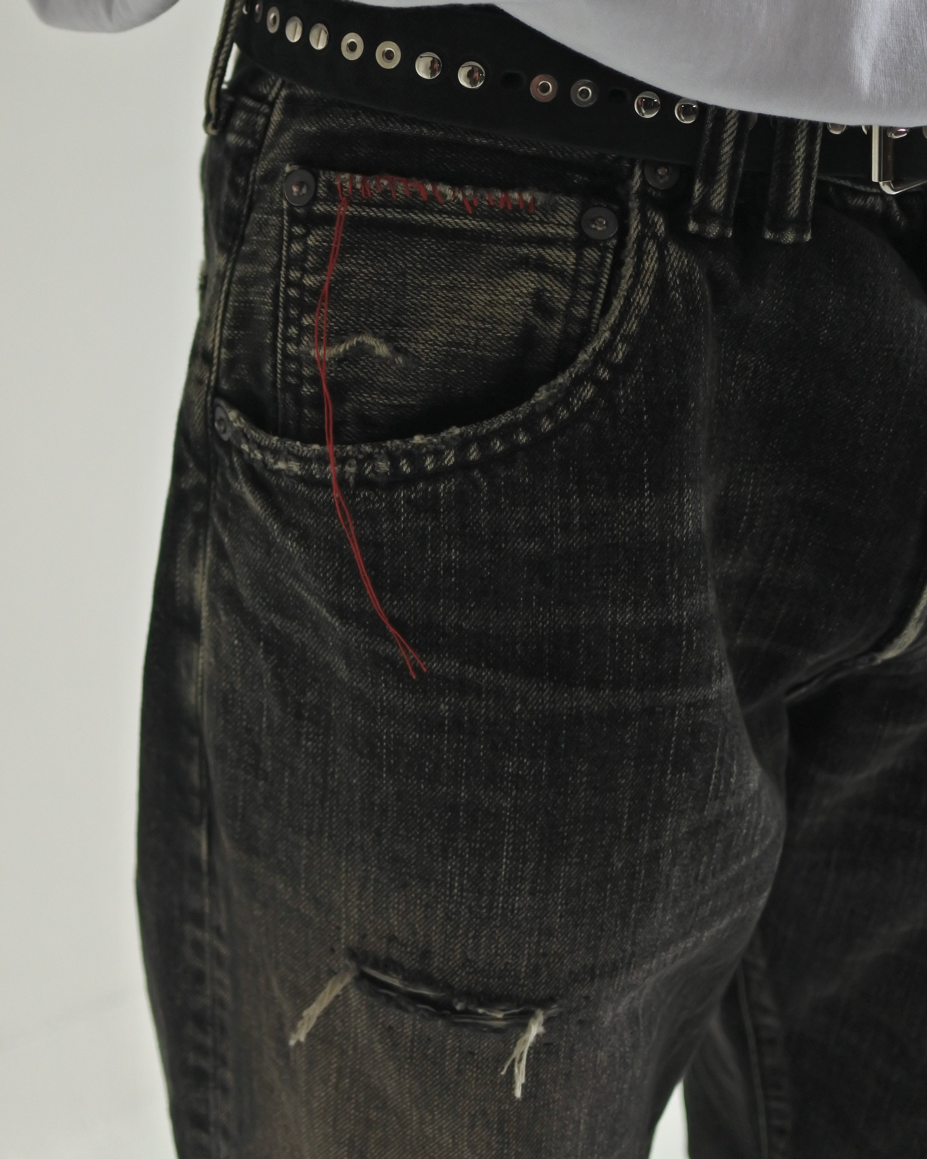 ANACHRONORM / REGULAR TAPERED REMAKED 5P PANTS BLACK(REMAKE)