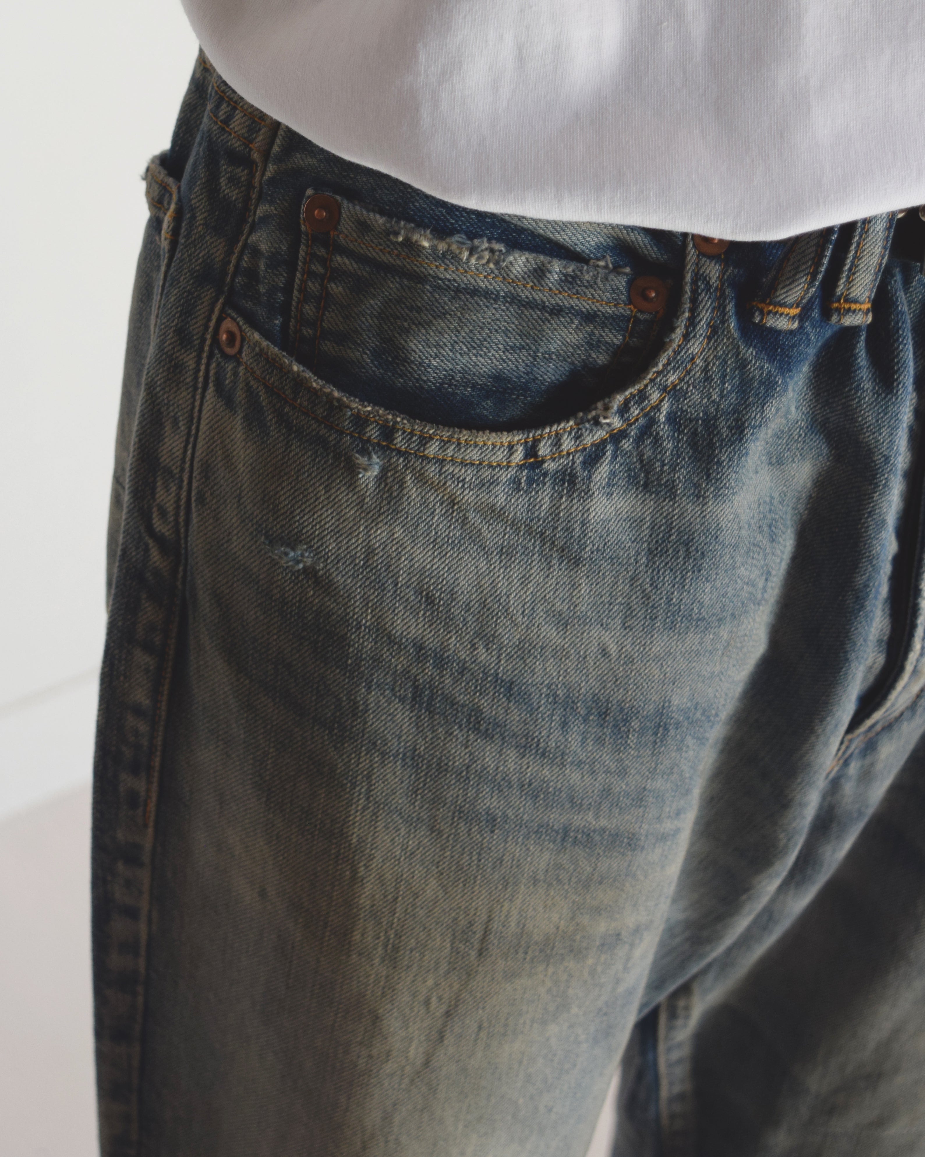 ANACHRONORM / SMU REMAKED WIDE TAPERED 5P DENIM PANTS INDIGO