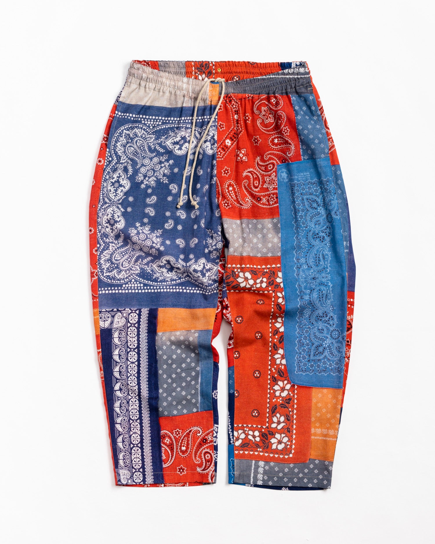 ANACHRONORM / VINTAGE BANDANA COLLAGE WIDE EASY PANTS - MULTI COLOR
