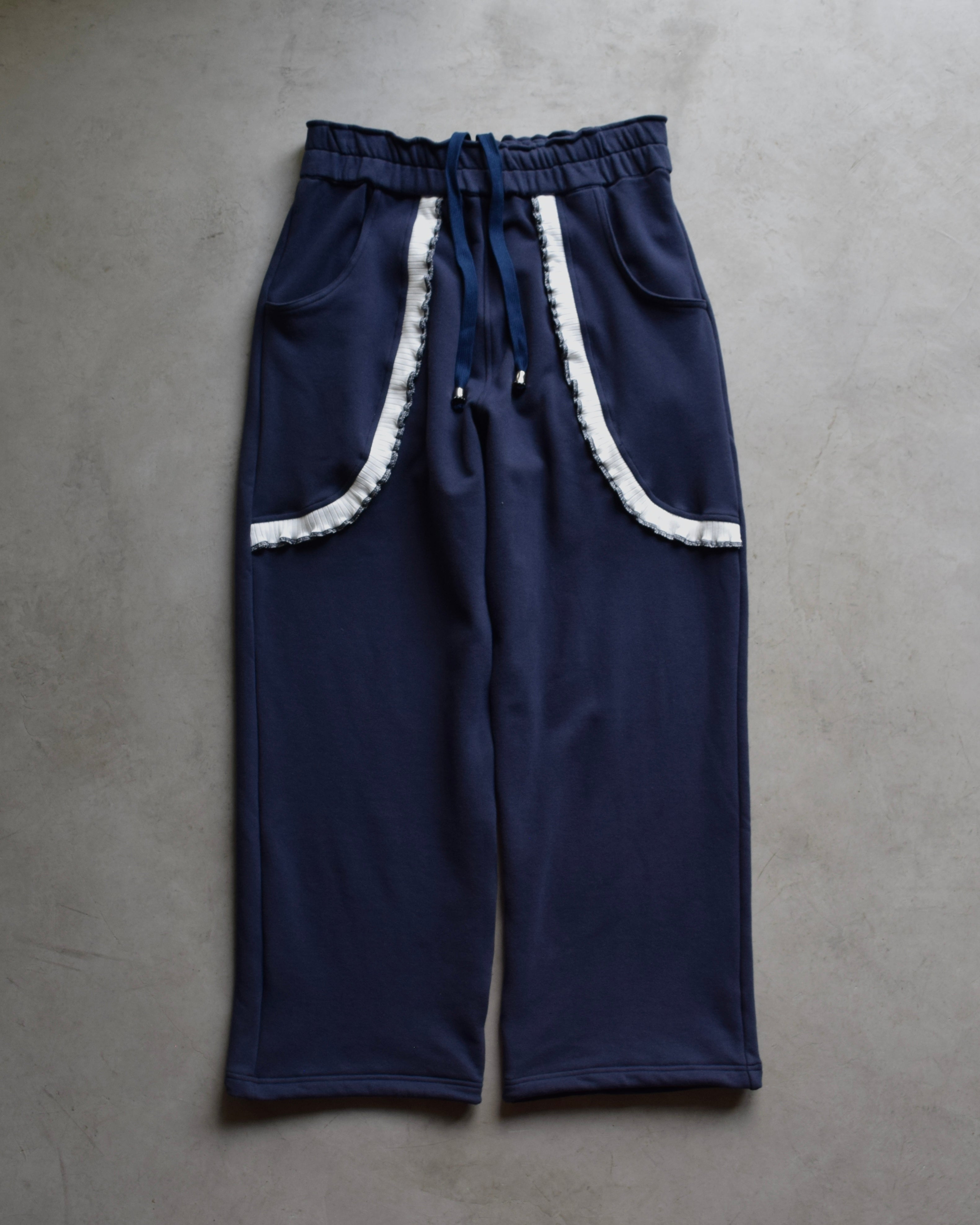 NICK GEAR / Frill Sweat Pants - NAVY