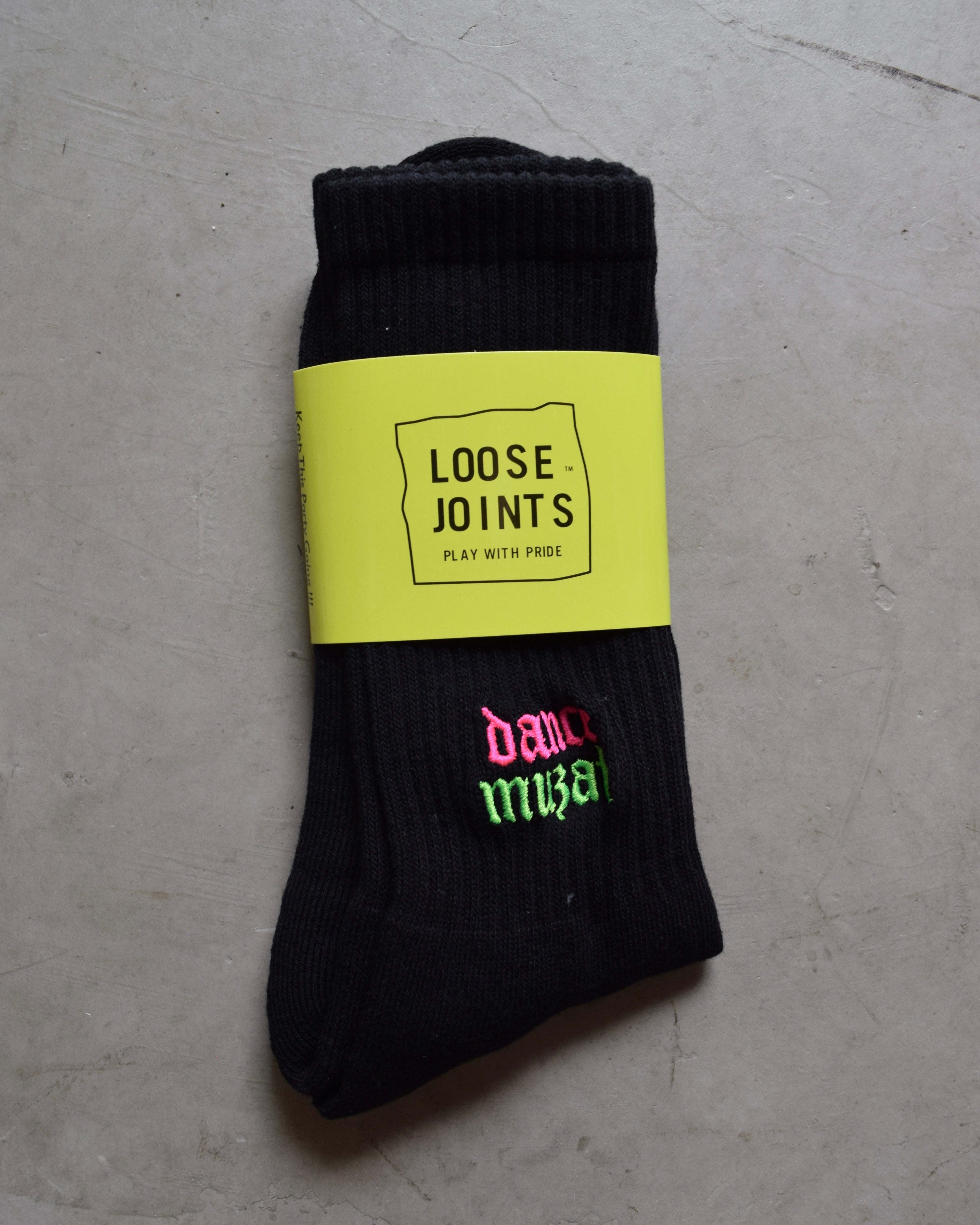 loosejoints / TOMOO GOKITA - "dance muzak" RIB SOCKS - BLACK