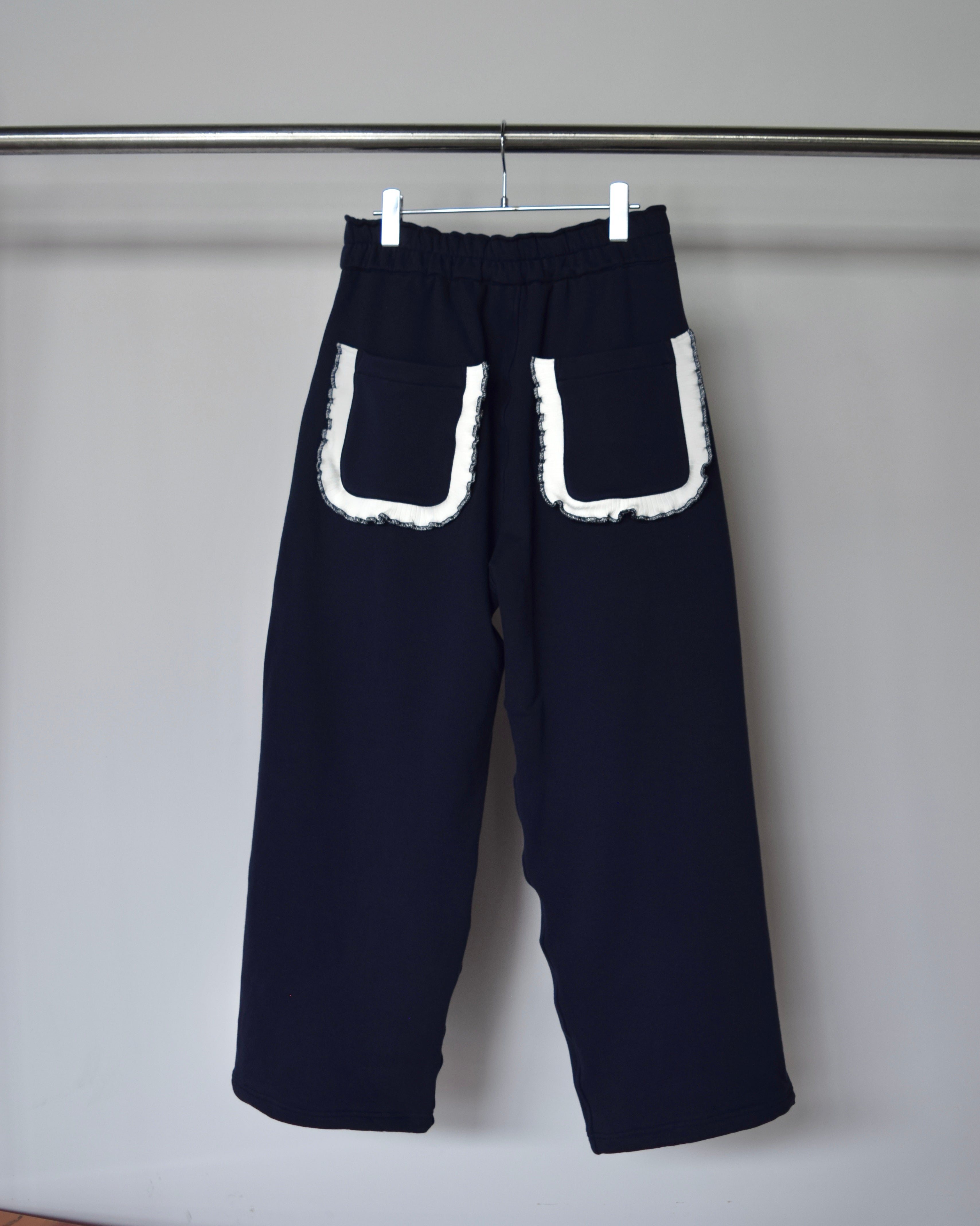 NICK GEAR / Frill Sweat Pants - NAVY