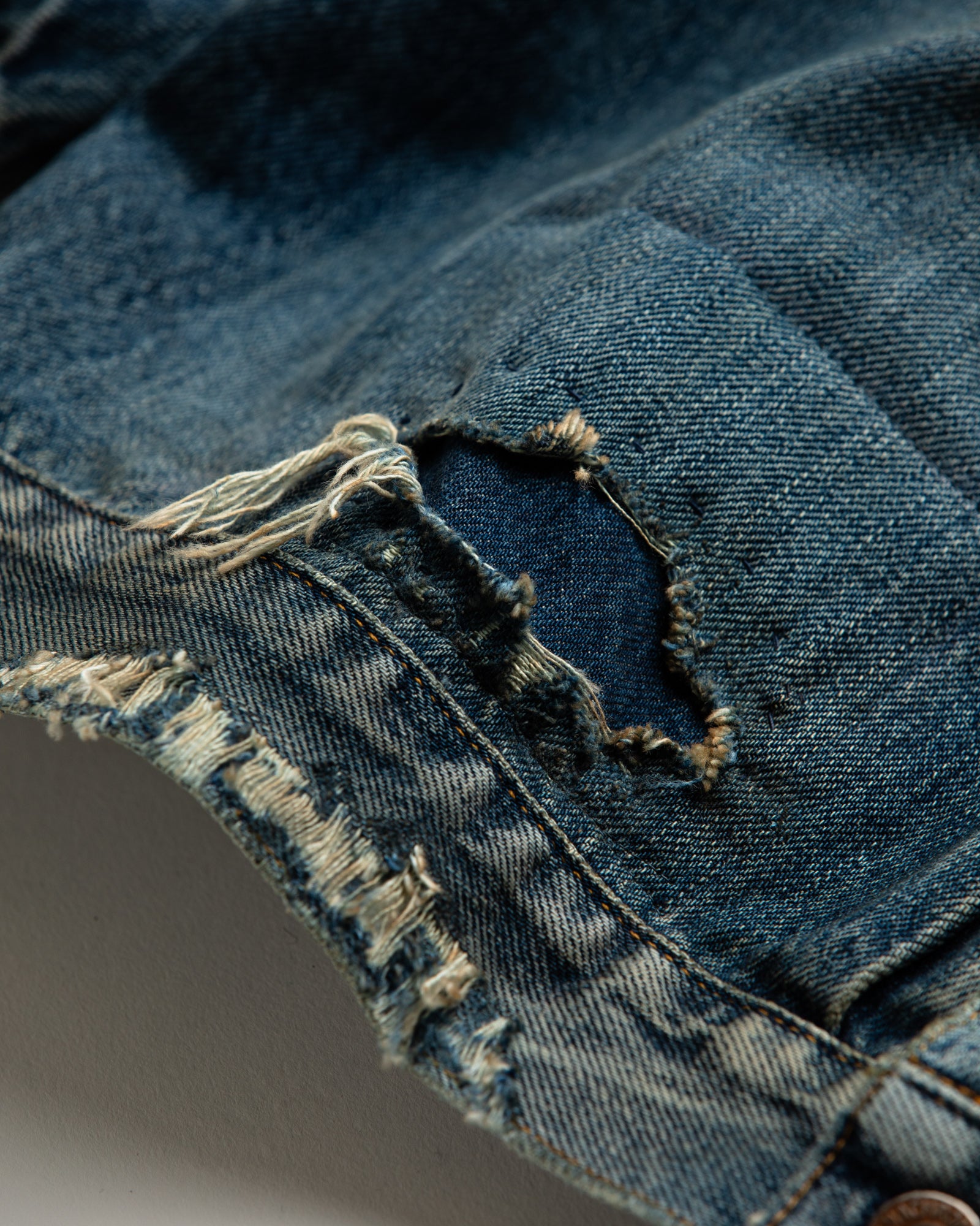Remaked CONTEXT / CONTEXT005-24R FRONT TUCK DENIM REMAKED JACKET - INDIGO REMA ...