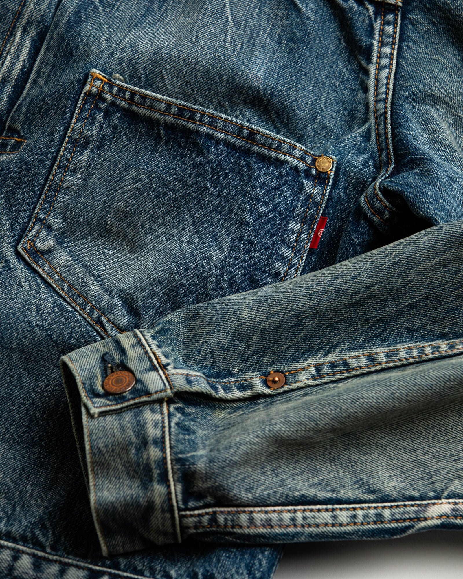 CONTEXT / FRONT TUCK DENIM JACKET - INDIGO FIVE YEAR WASH