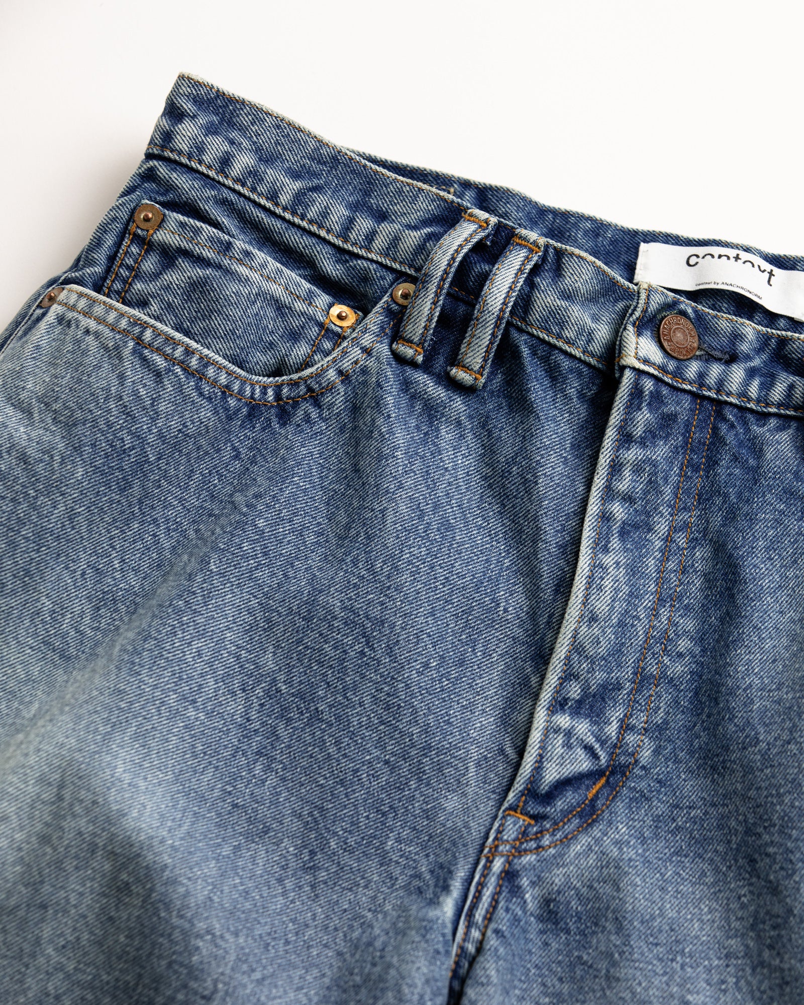 CONTEXT / 80's WIDE 5P PANTS - INDIGO TEN YEAR WASH
