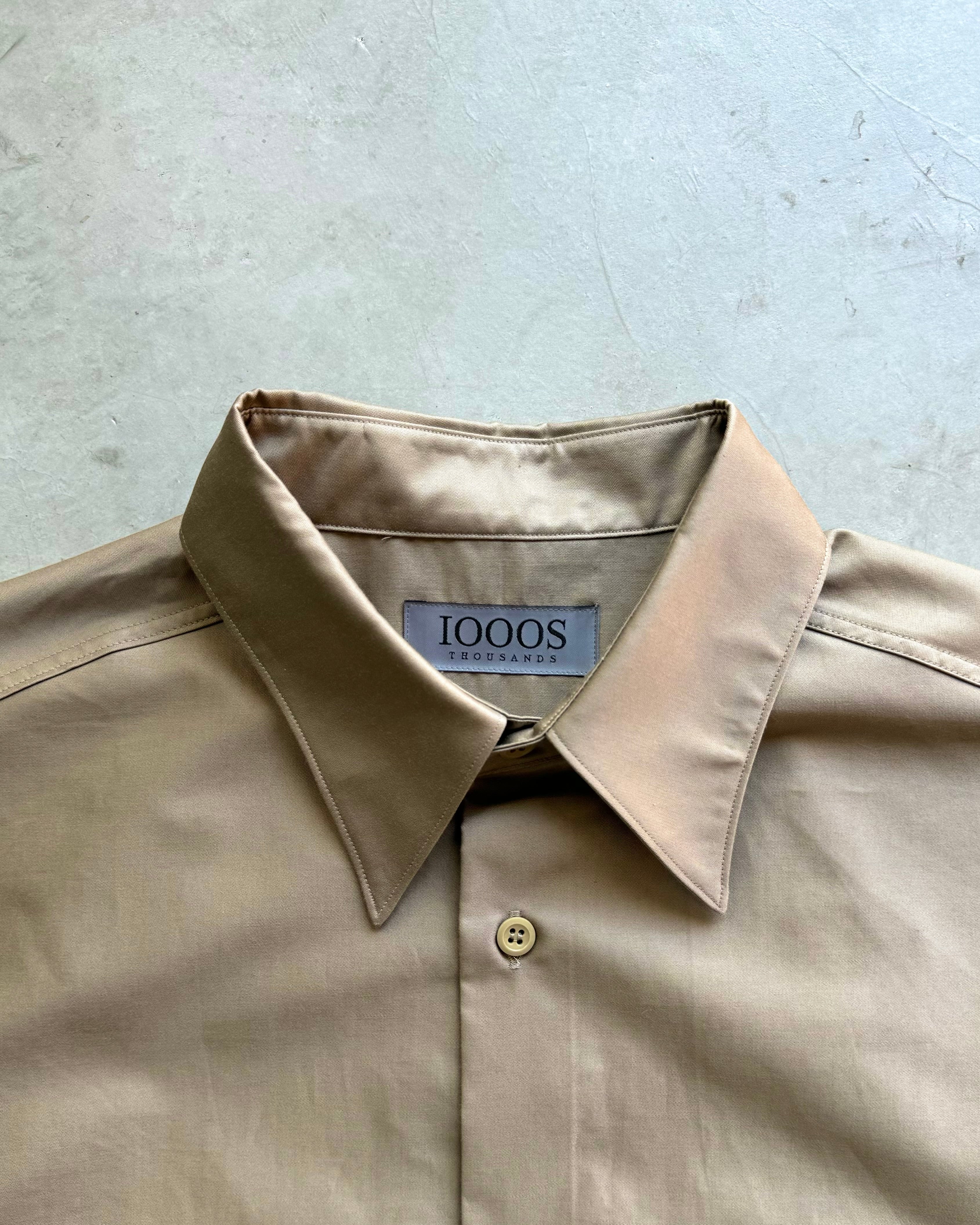 1000s thousands / CROPPED WORK SHIRT LS - STONE BROWN