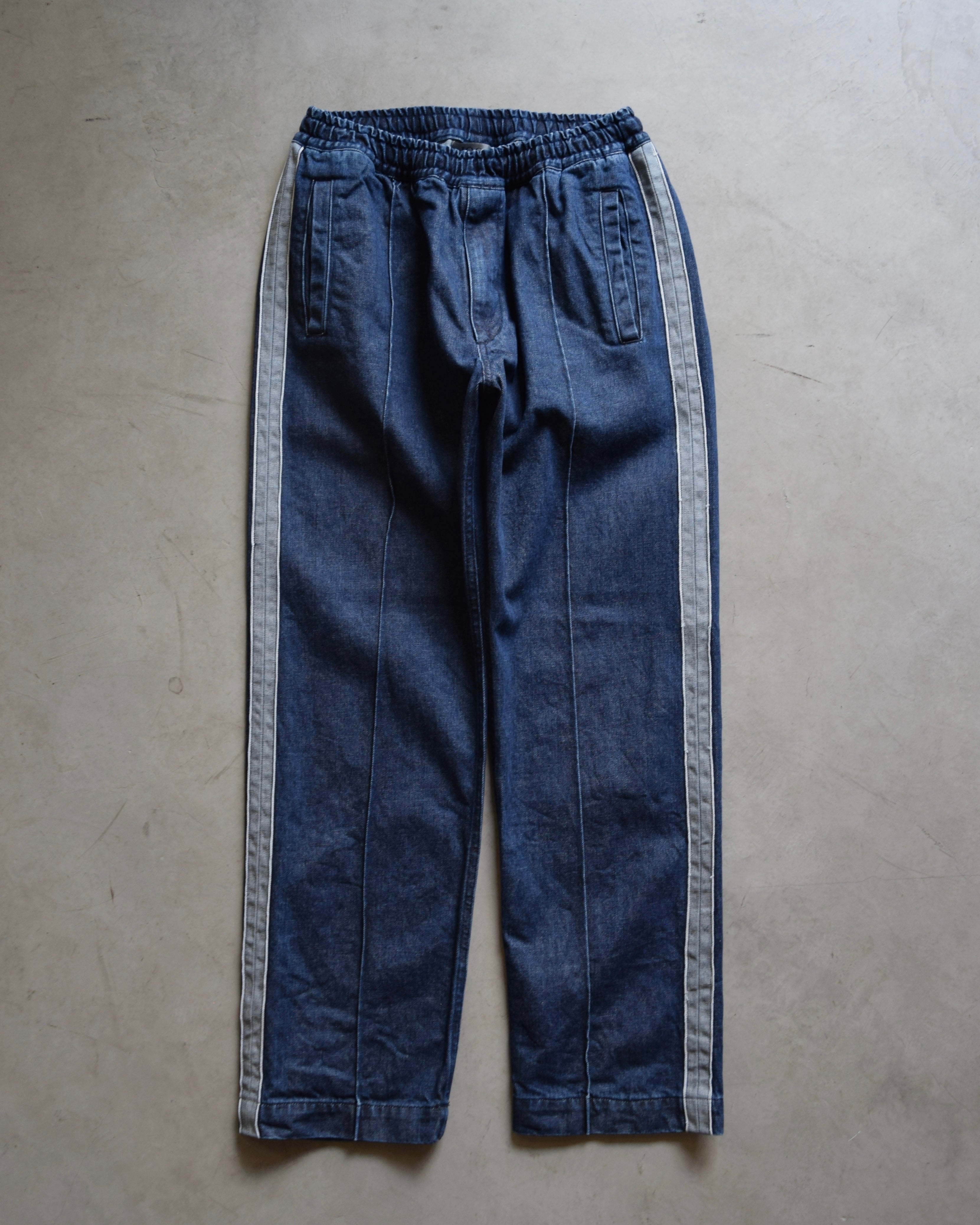 1000s thousands / SELVAGE DENIM TRACK PANTS - INDIGO WASH