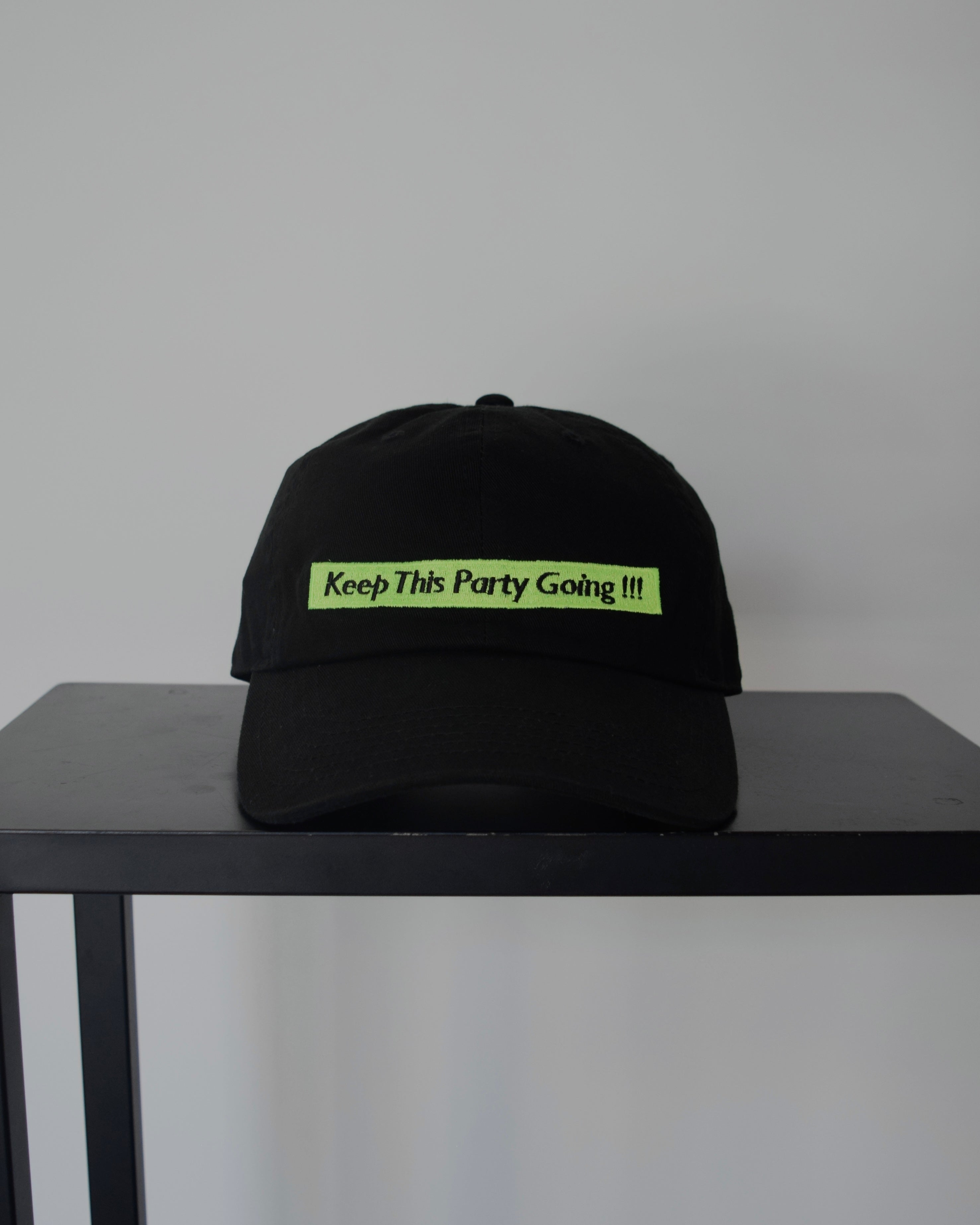 loosejoints / DAISUKE YOKOYAMA - "Keep This Party Going!!!" BASEBALL CAP - BLACK