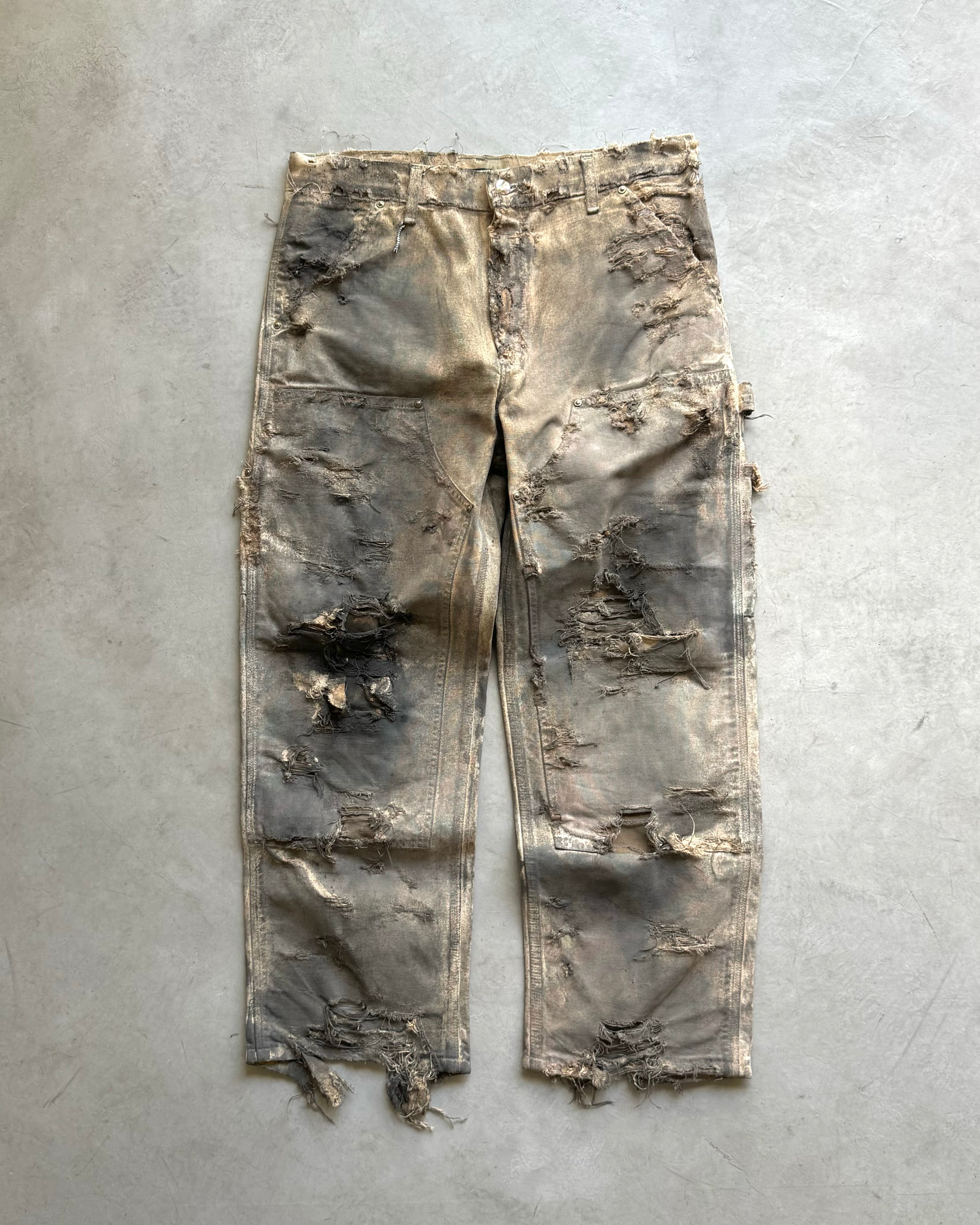 LES SIX / cluster bombed pants - beige