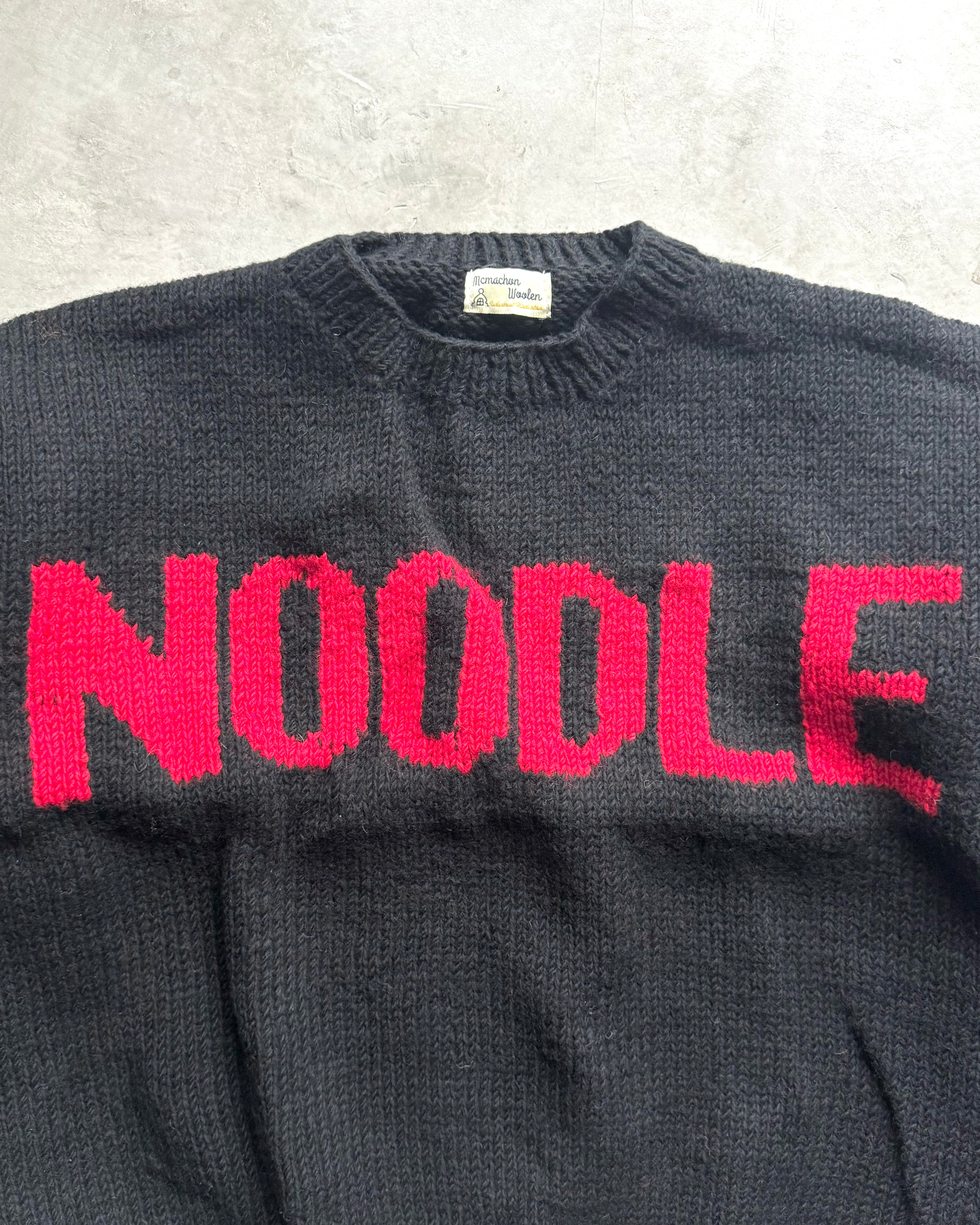 MacMahon Knitting Mills / Crew Neck Knit-NOODLE - BLACK