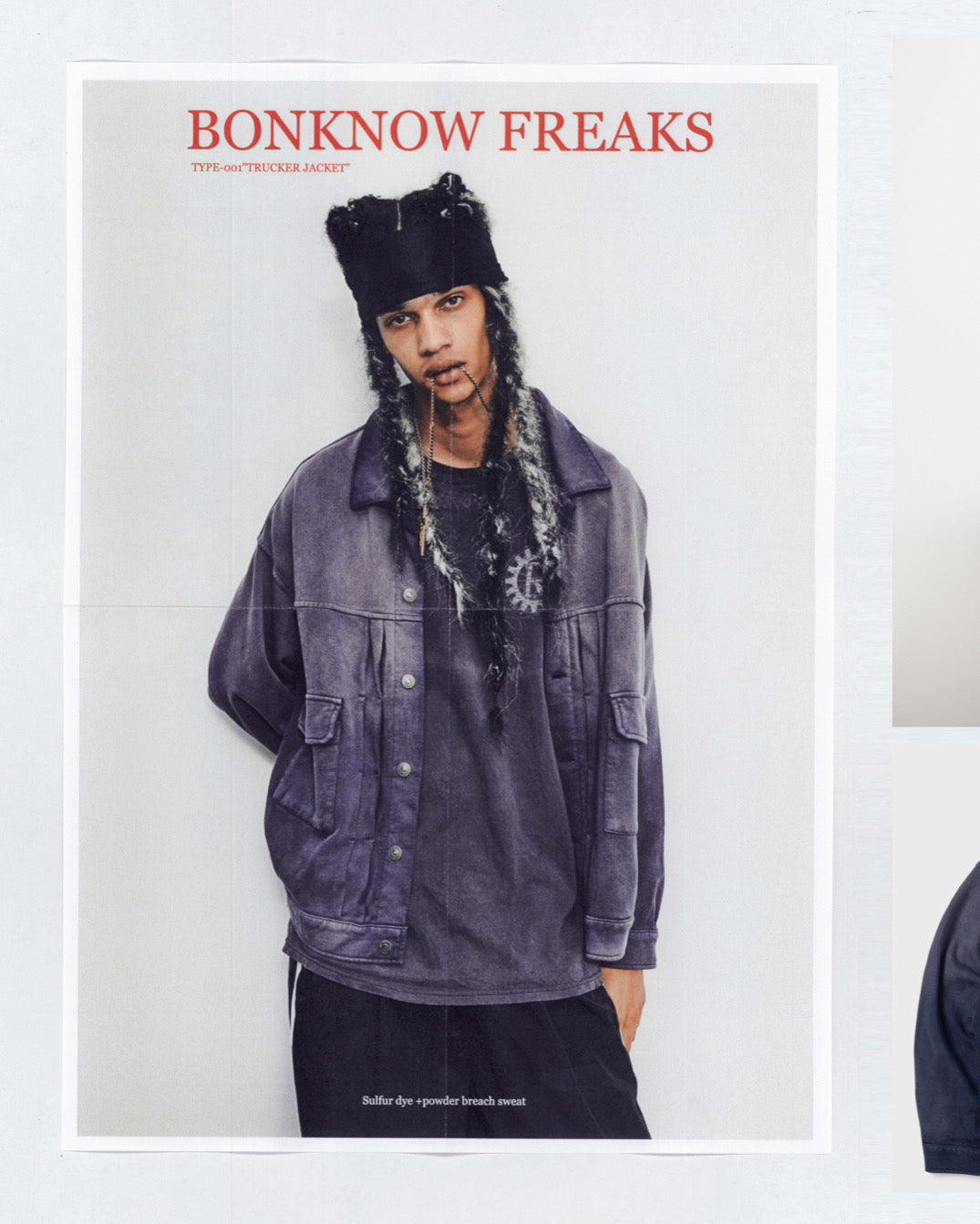 BONKNOW FREAKS / SWEAT TRUCKER JACKET - NAVY