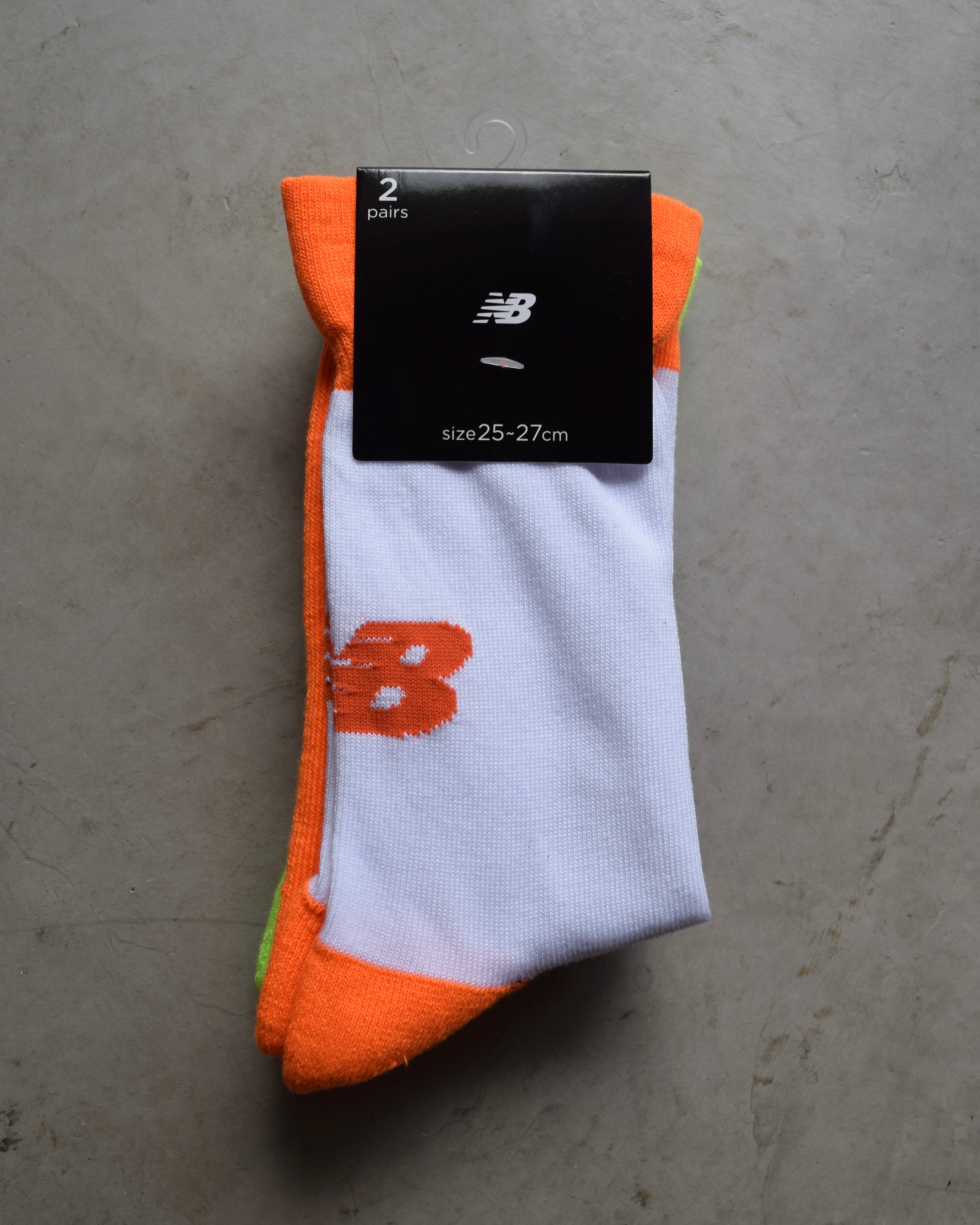 New Balance / 2P Logo Socks - ORANGE×YELLOW