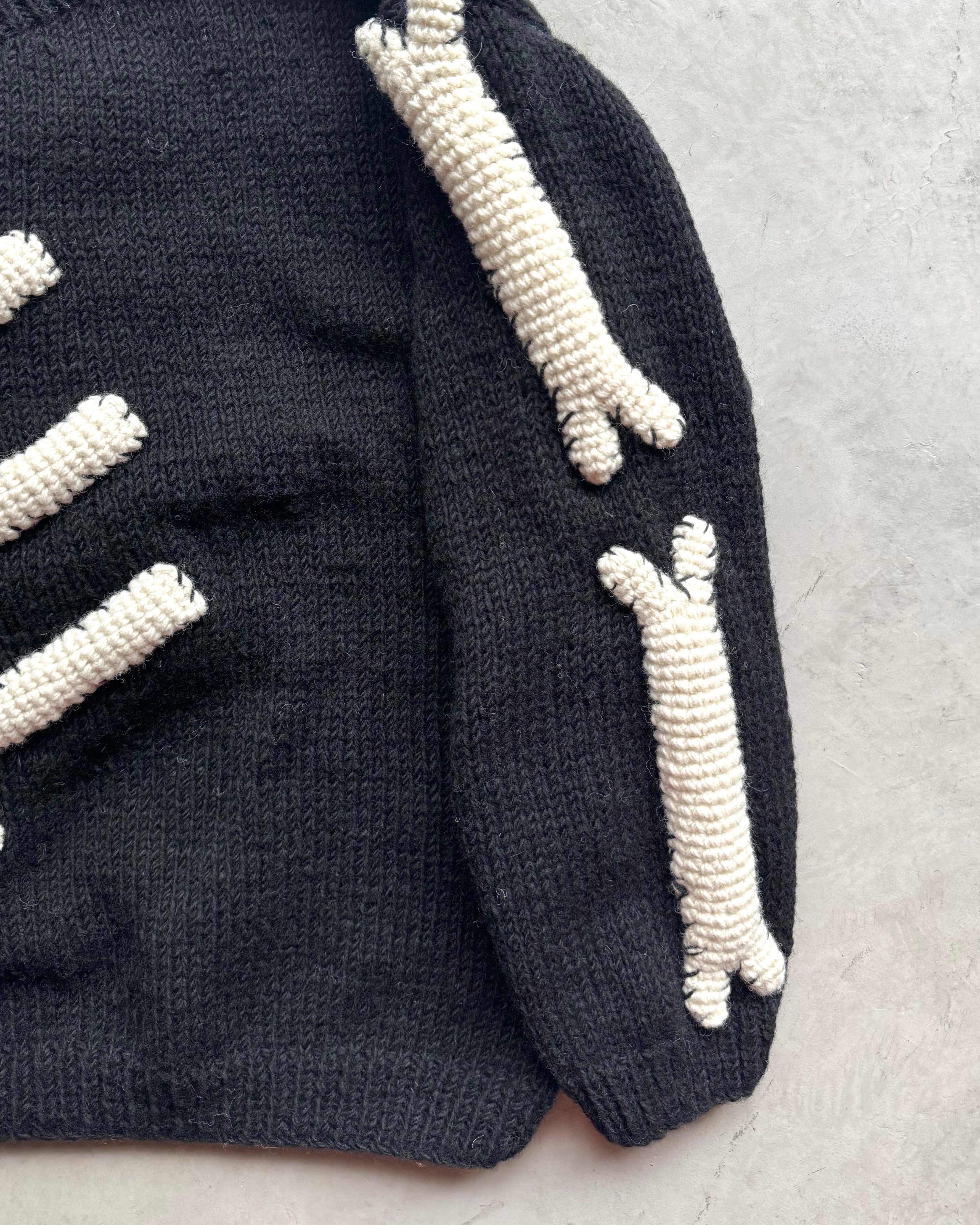 MacMahon Knitting Mills / Crew Neck Knit-3D Bone - BLACK