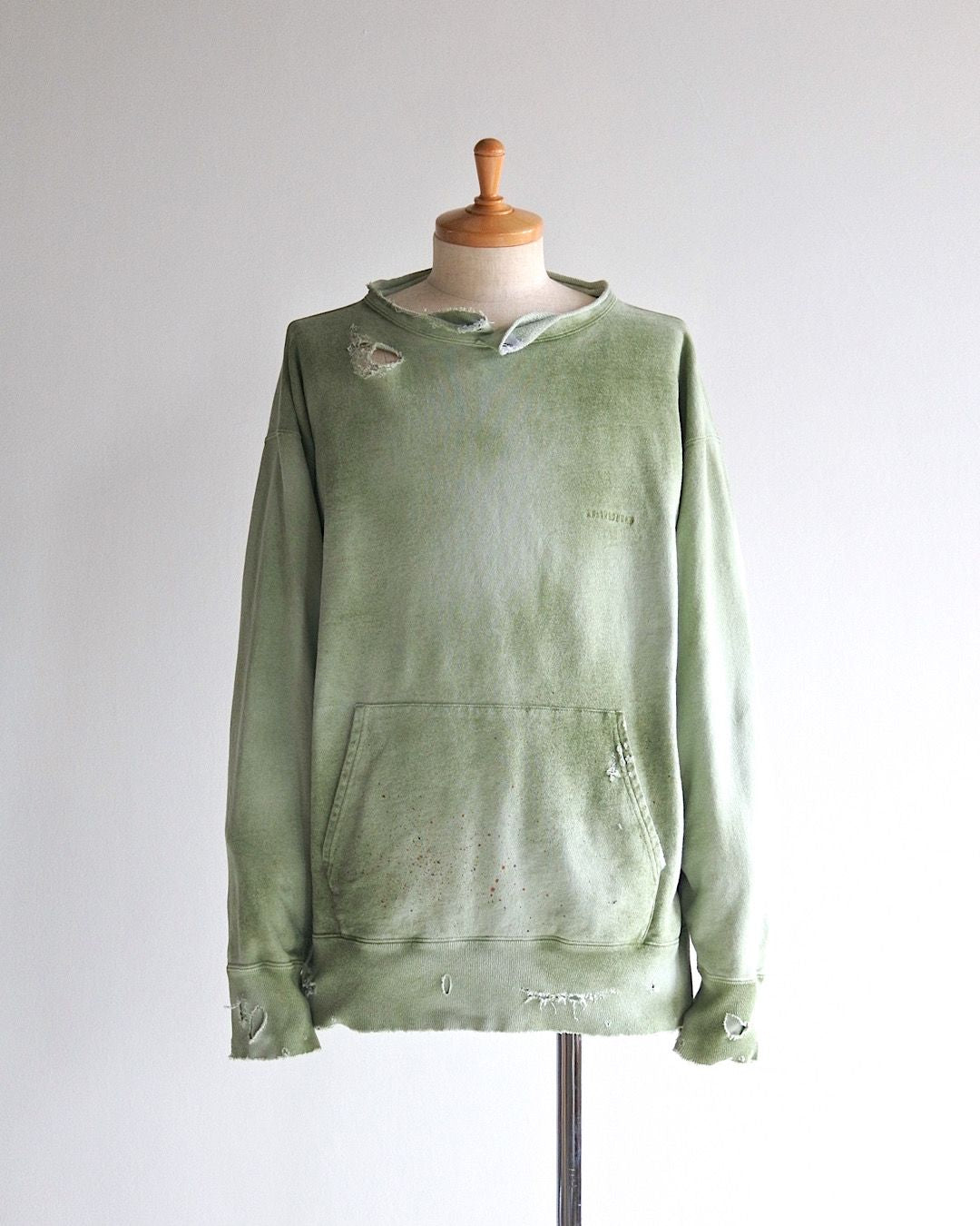 ANACHRONORM / DYED CUT-OFF SWEAT PARKA - MINT [EXCLUSIVE COLOR]
