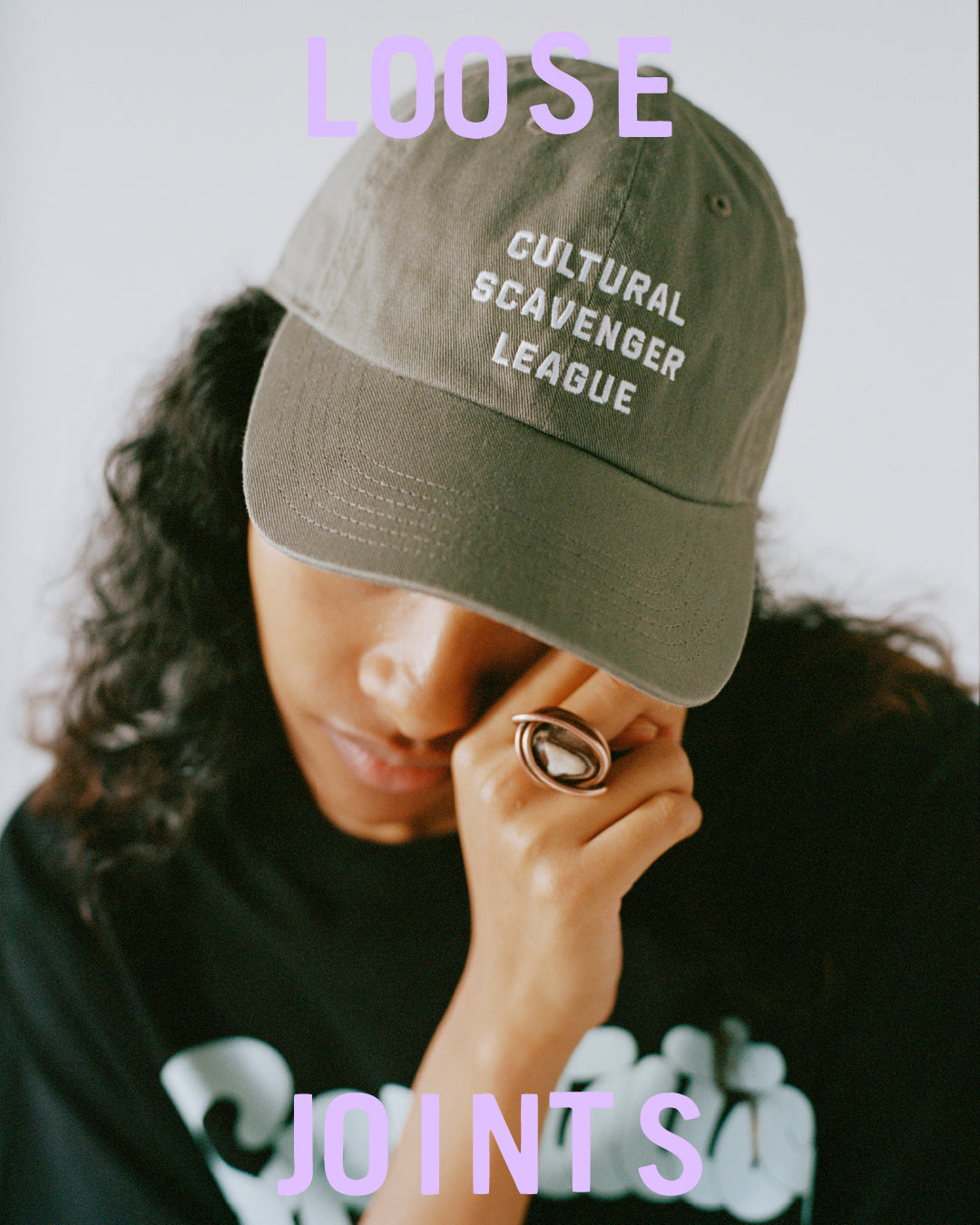 loosejoints / SPECTATOR - "CULTURAL SCAVENGER LEAGUE" BASEBALL CAP - OLIVE