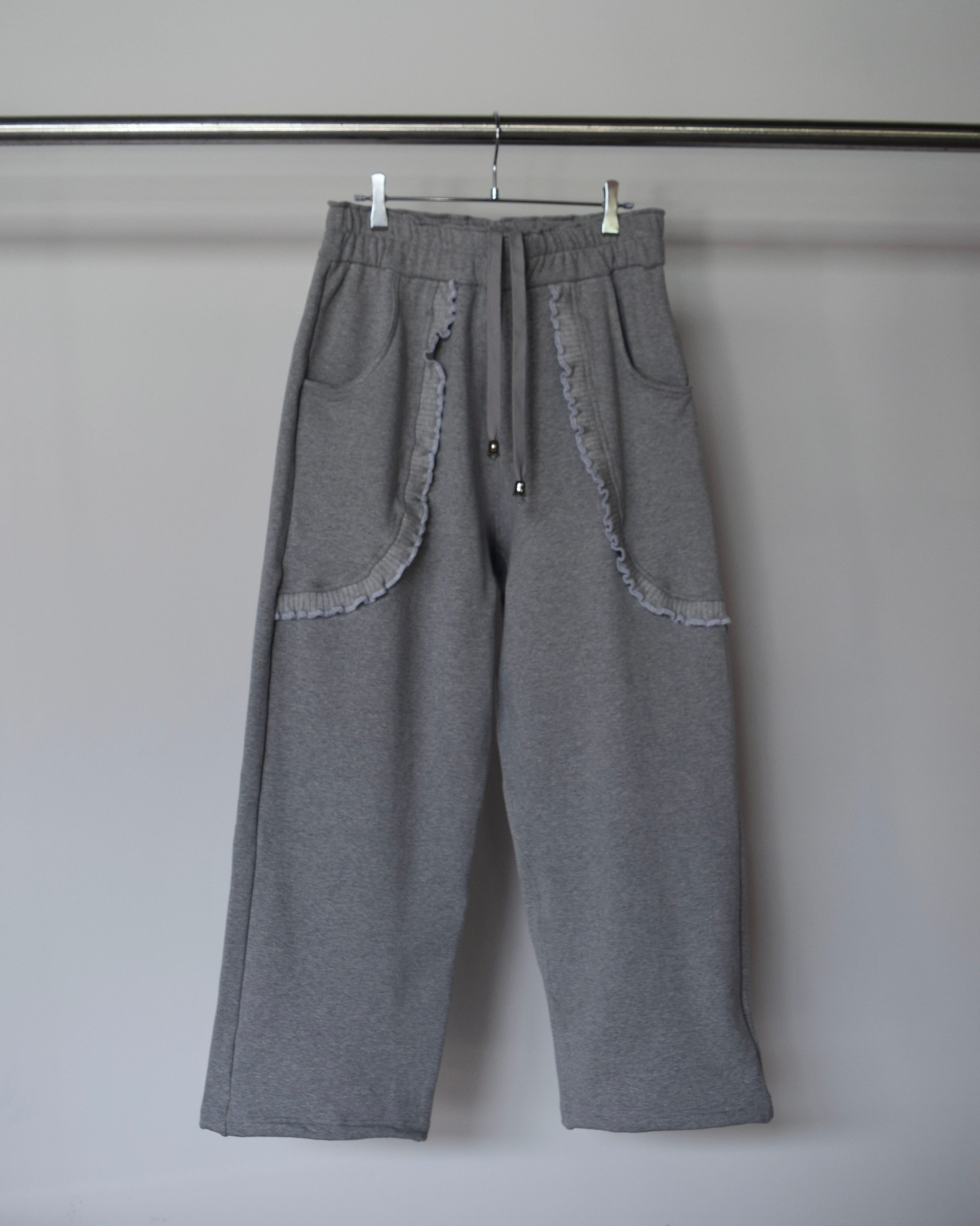 NICK GEAR / Frill Sweat Pants - GRAY