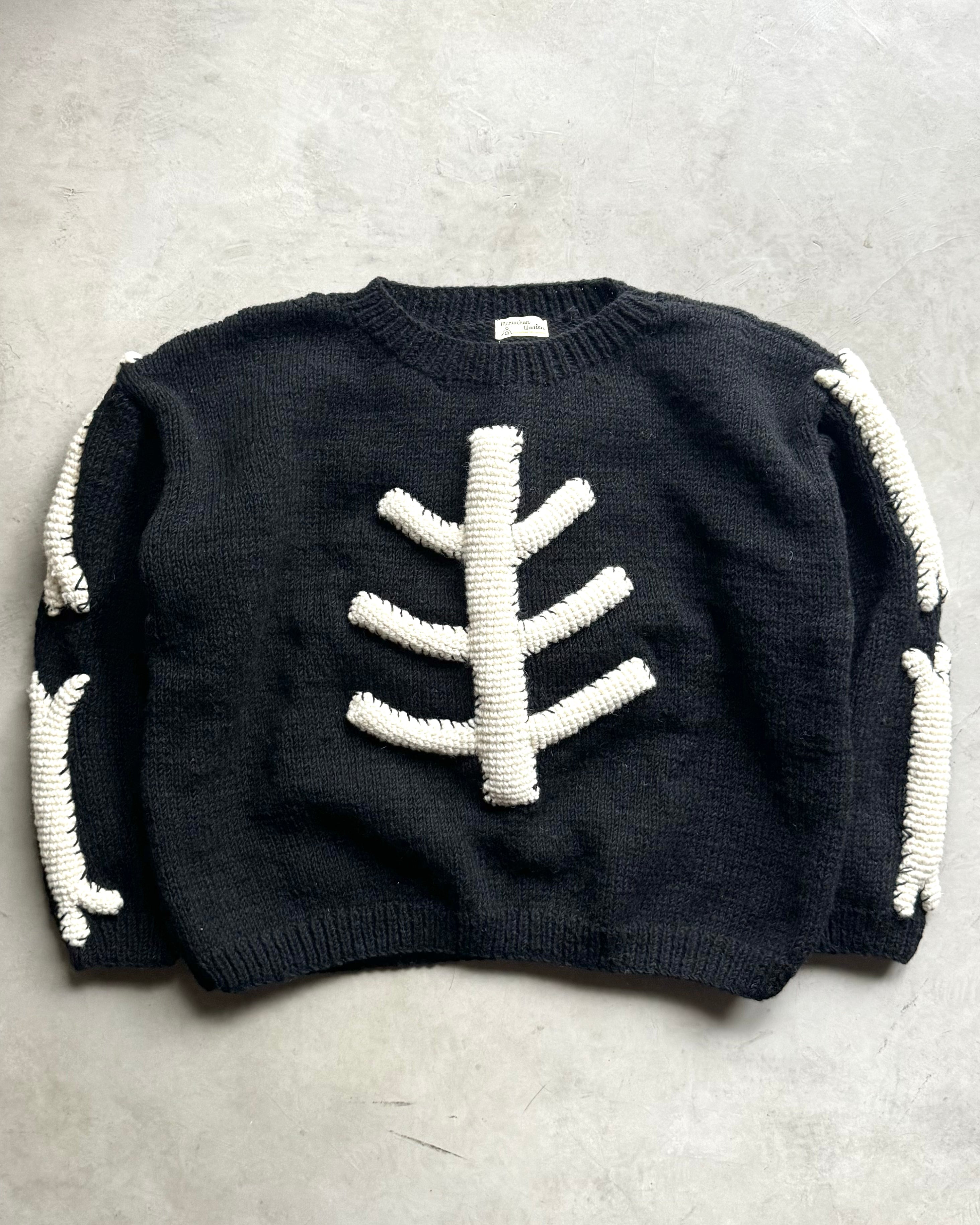 MacMahon Knitting Mills / Crew Neck Knit-3D Bone - BLACK