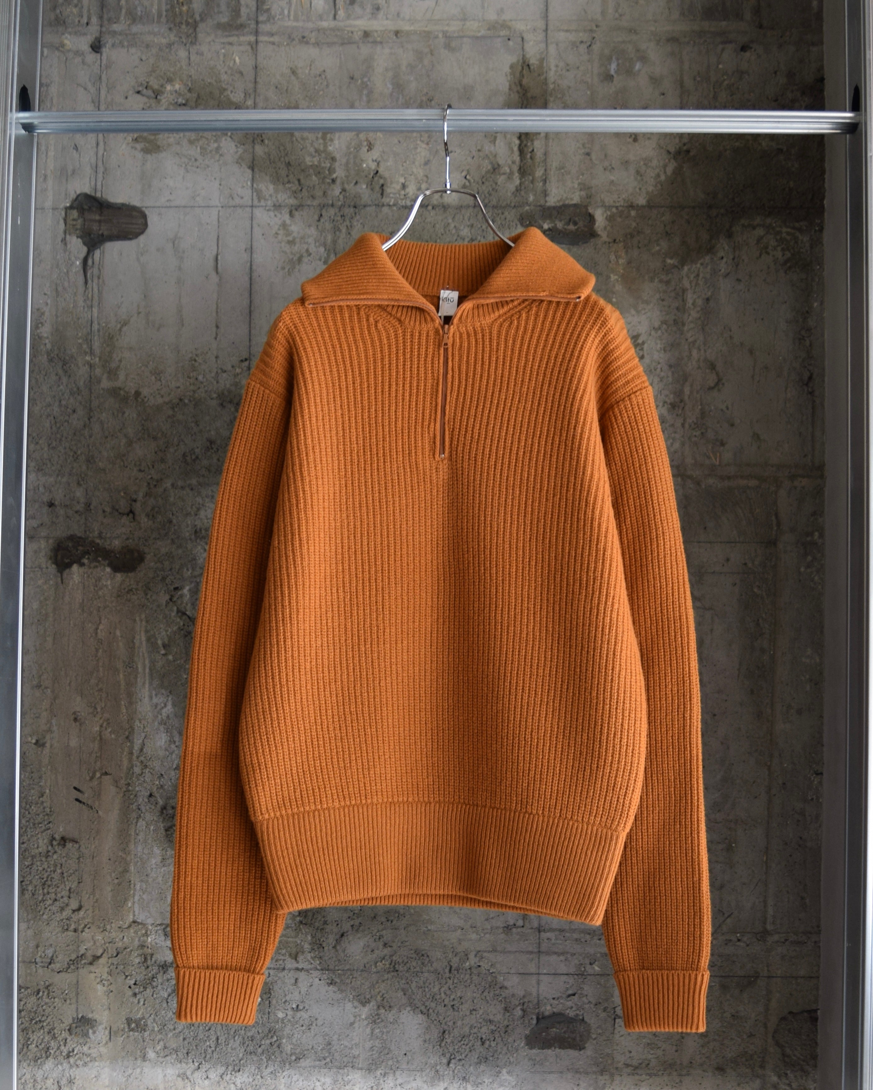 satou / "half zip tokkuri knit" - yamabuki