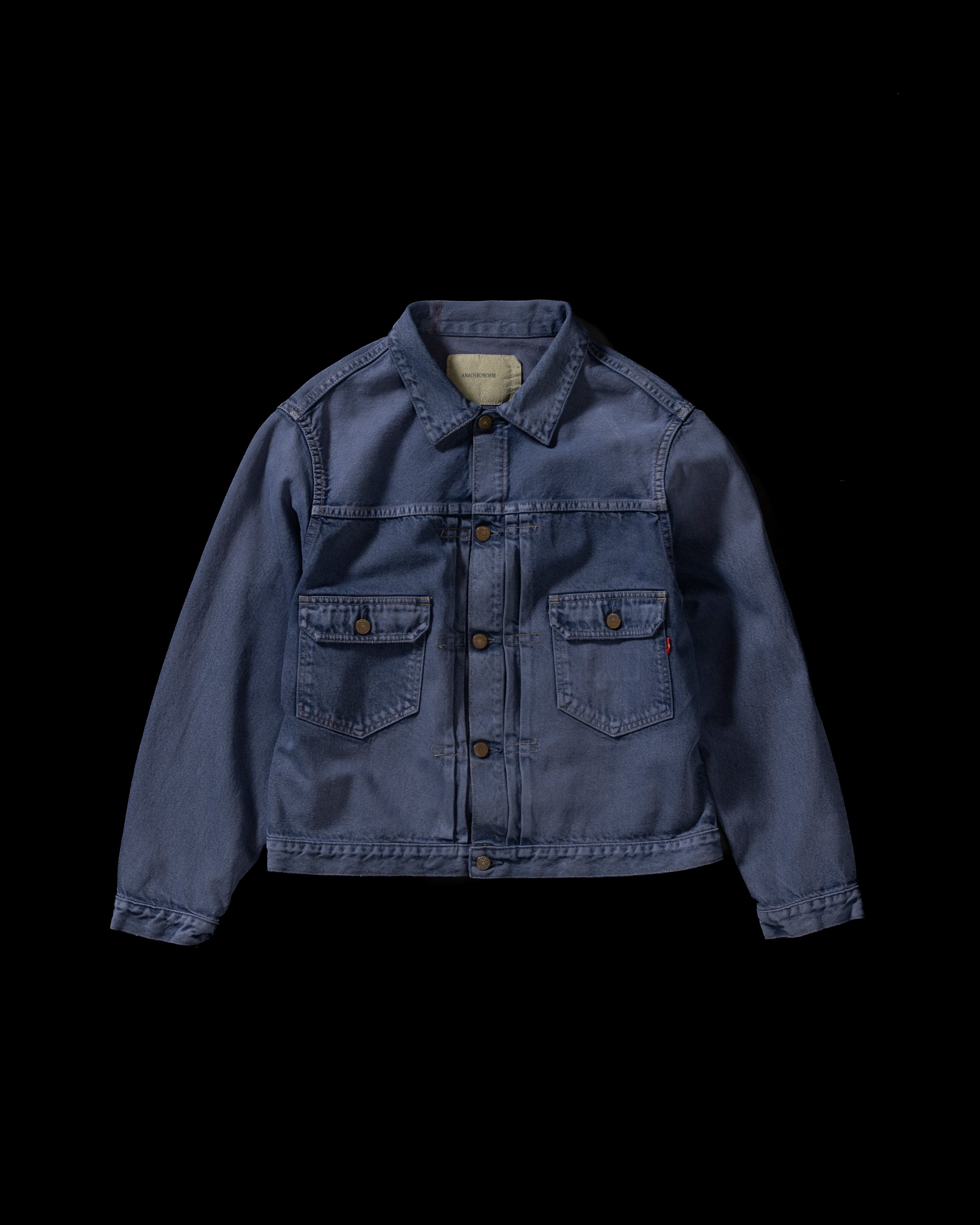 ANACHRONORM / COLOR DYED FRONT TUCK DENIM JACKET TYPE2 - INDIGO×GRAY