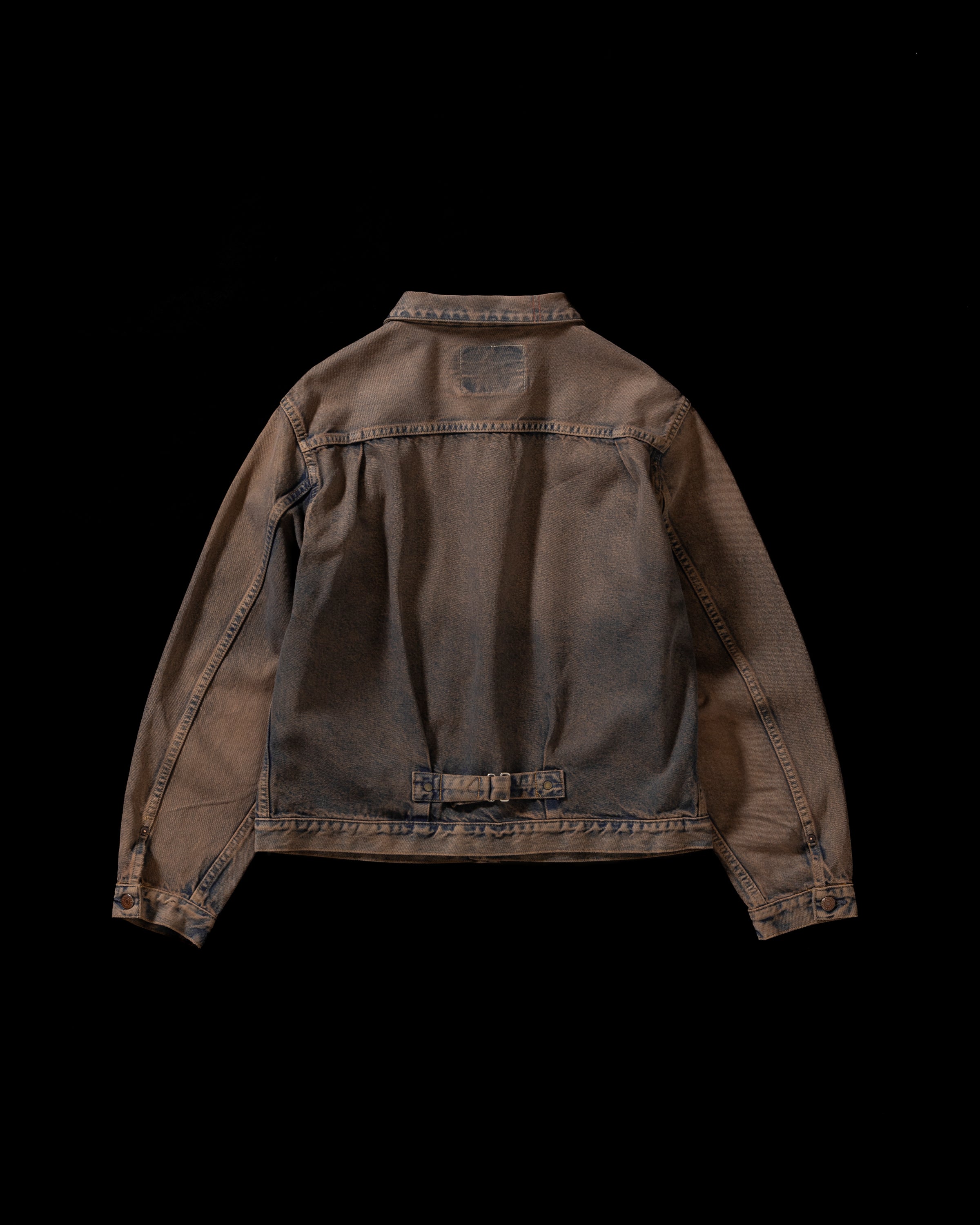 ANACHRONORM / COLOR DYED FRONT TUCK DENIM JACKET TYPE2 - INDIGO×BROWN