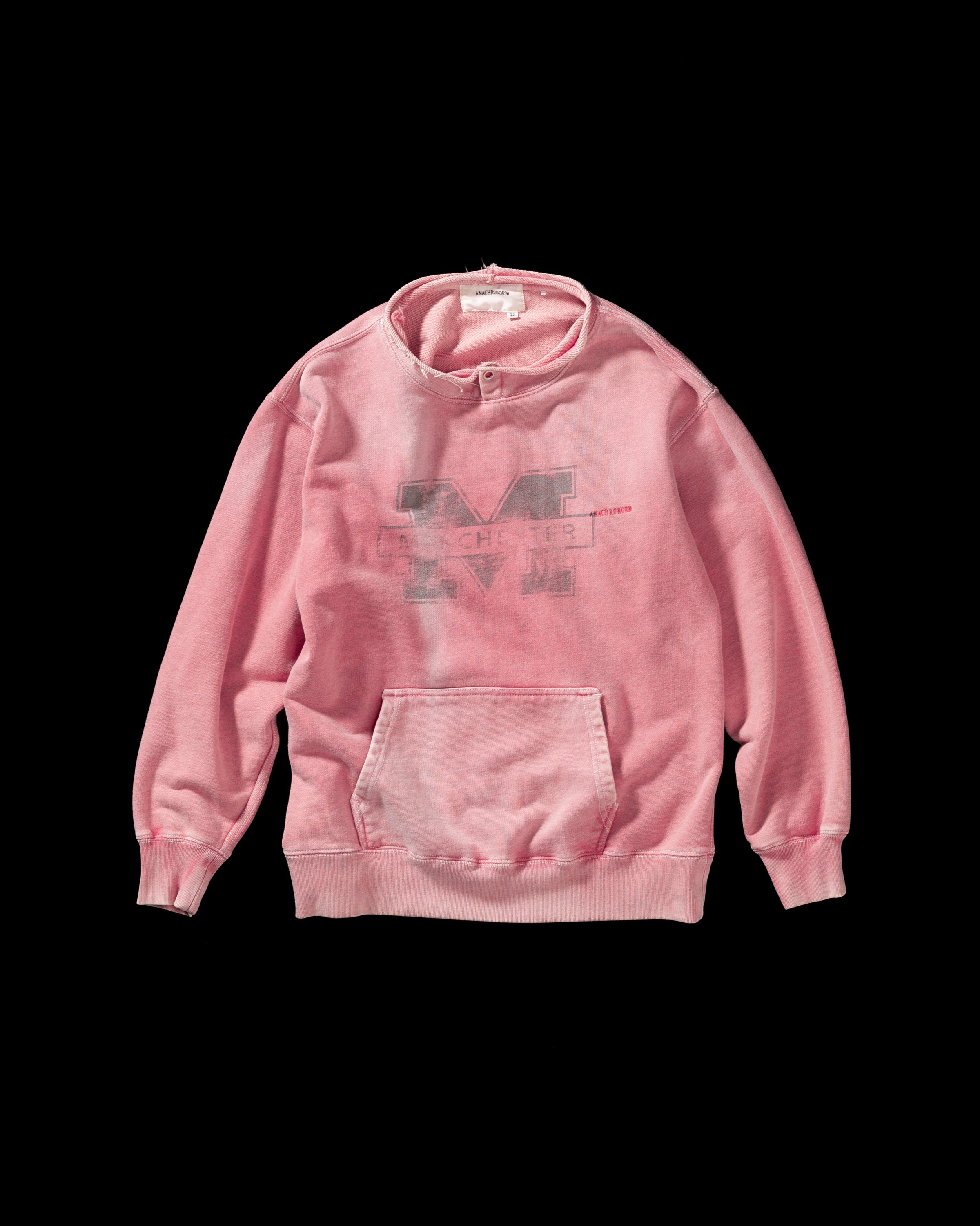 ANACHRONORM / MANCHESTER PRINTED CUT-OFF SWEAT PARKA - RED
