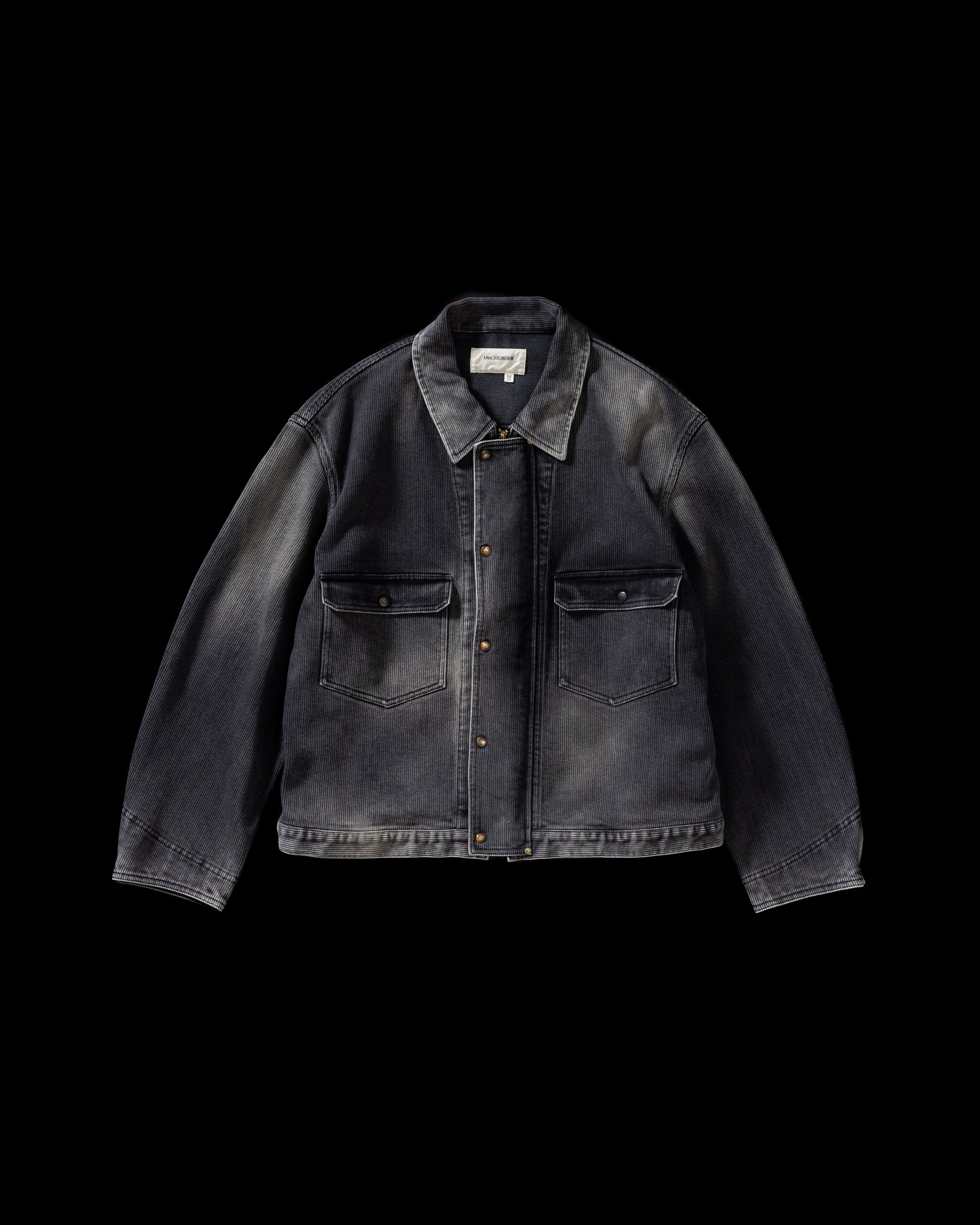 ANACHRONORM / AGING HEAVY PIQUE WORK JACKET BLACK (AGING)