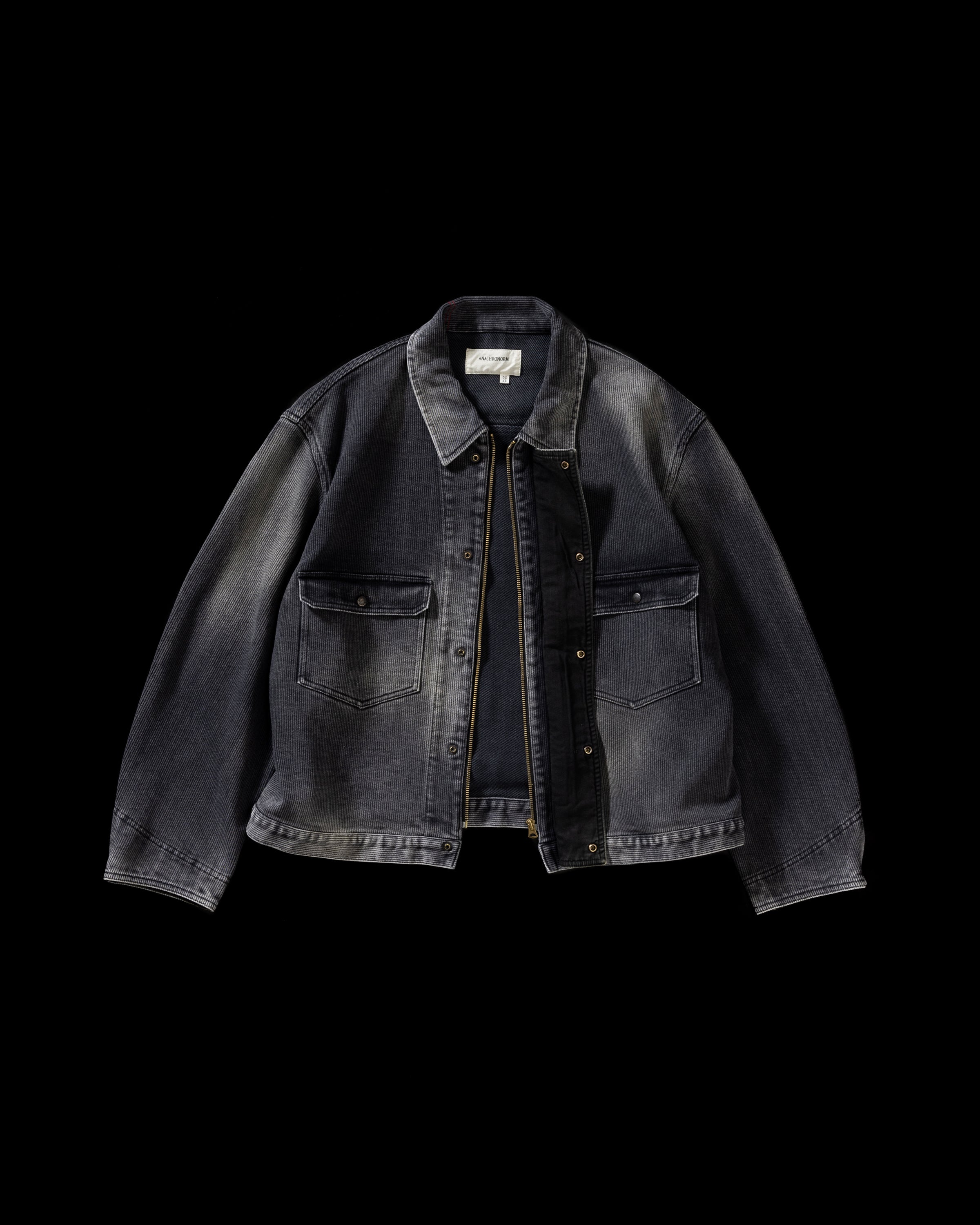 ANACHRONORM / AGING HEAVY PIQUE WORK JACKET BLACK (AGING)