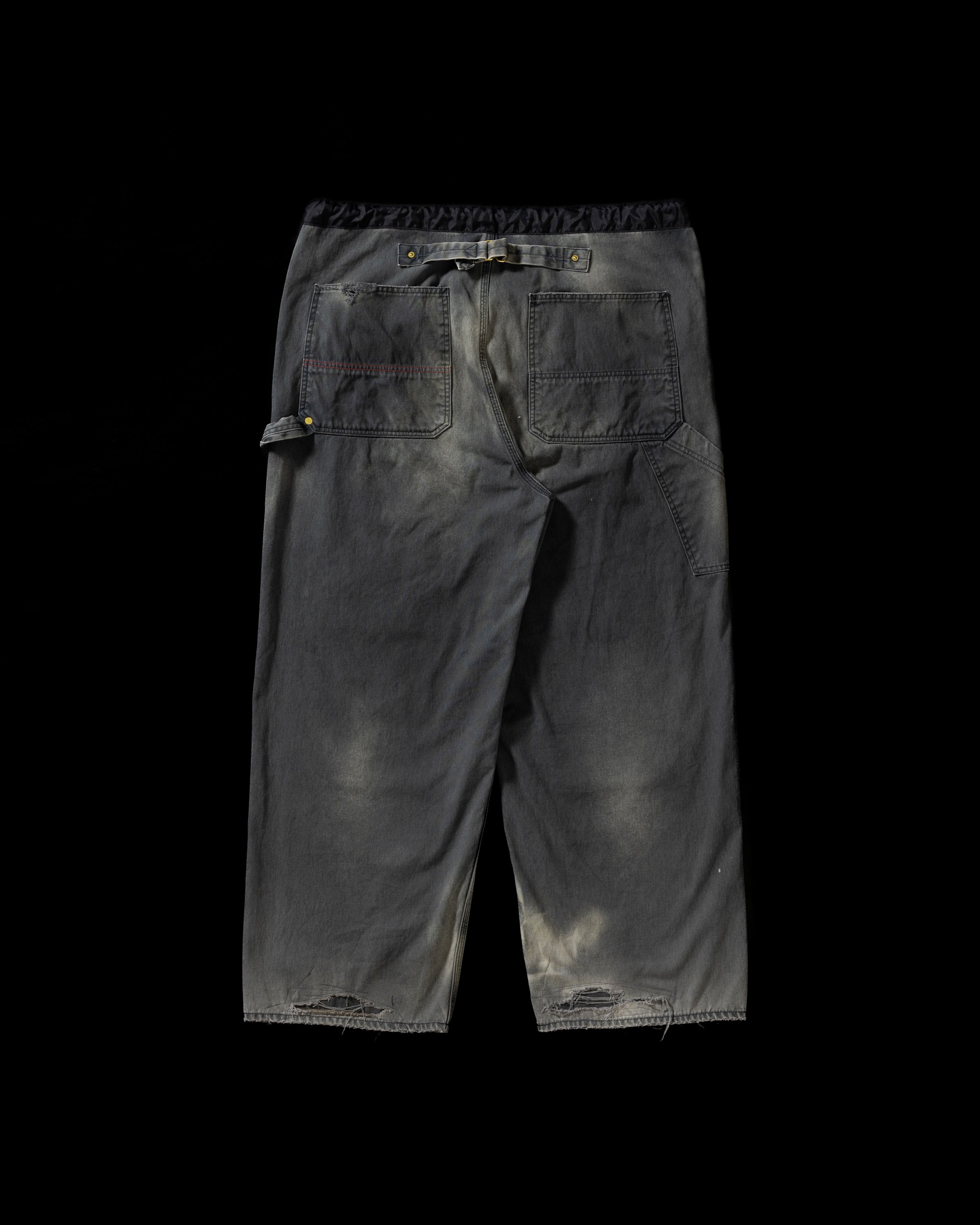 ANACHRONORM  /REMAKED DOUBLE KNEE DUCK PAINTER PANTS BLACK