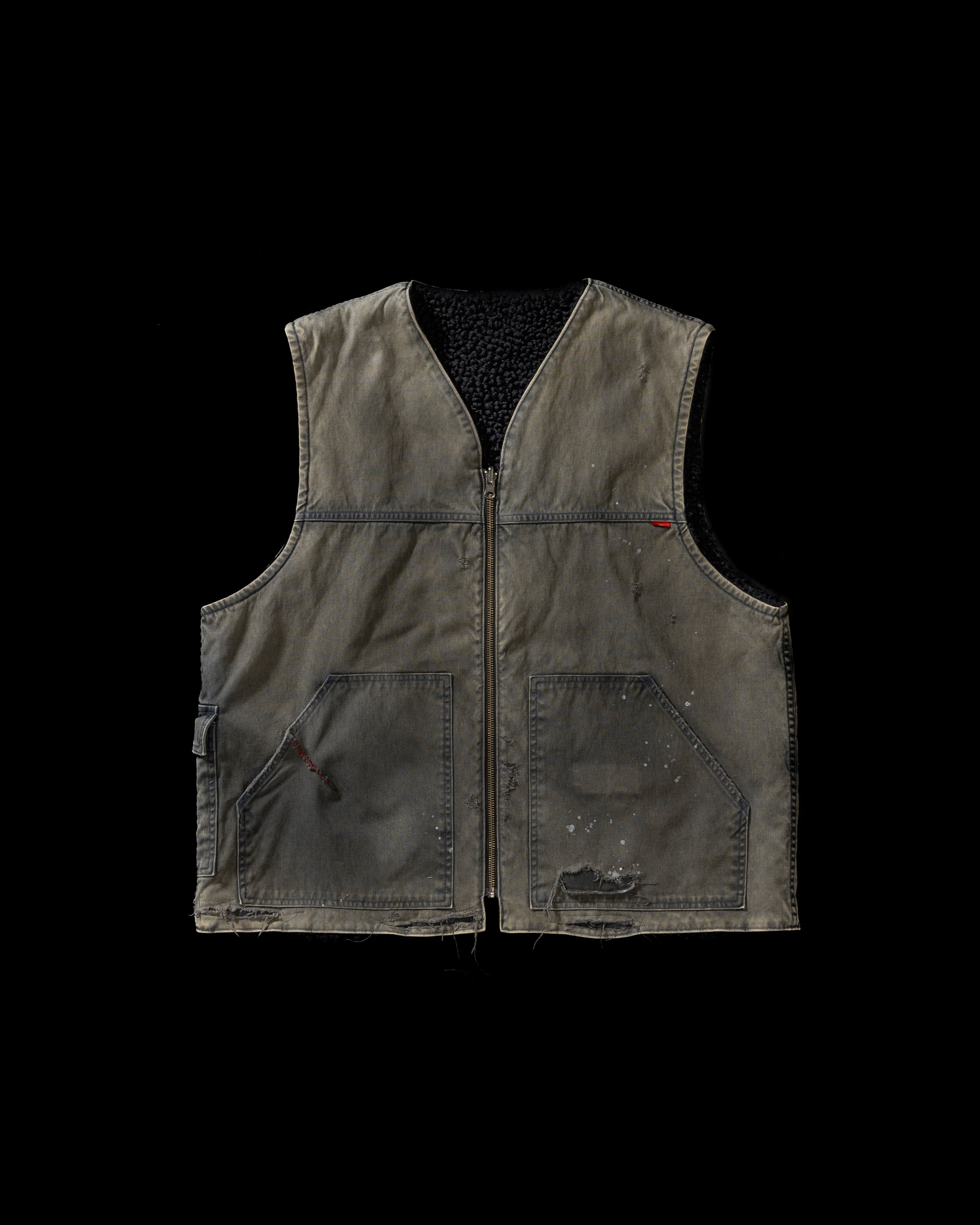 ANACHRONORM / REMAKED REVERSIBLE DUCK VEST - BLACK