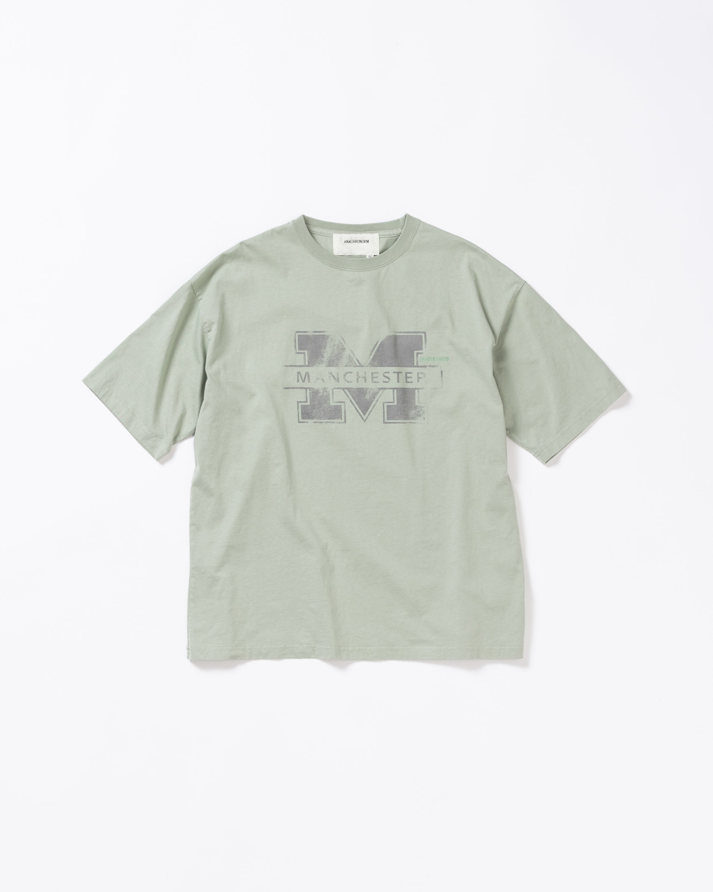 ANACHRONORM / MANCHESTER PRINTED S/S T-S - SAGE