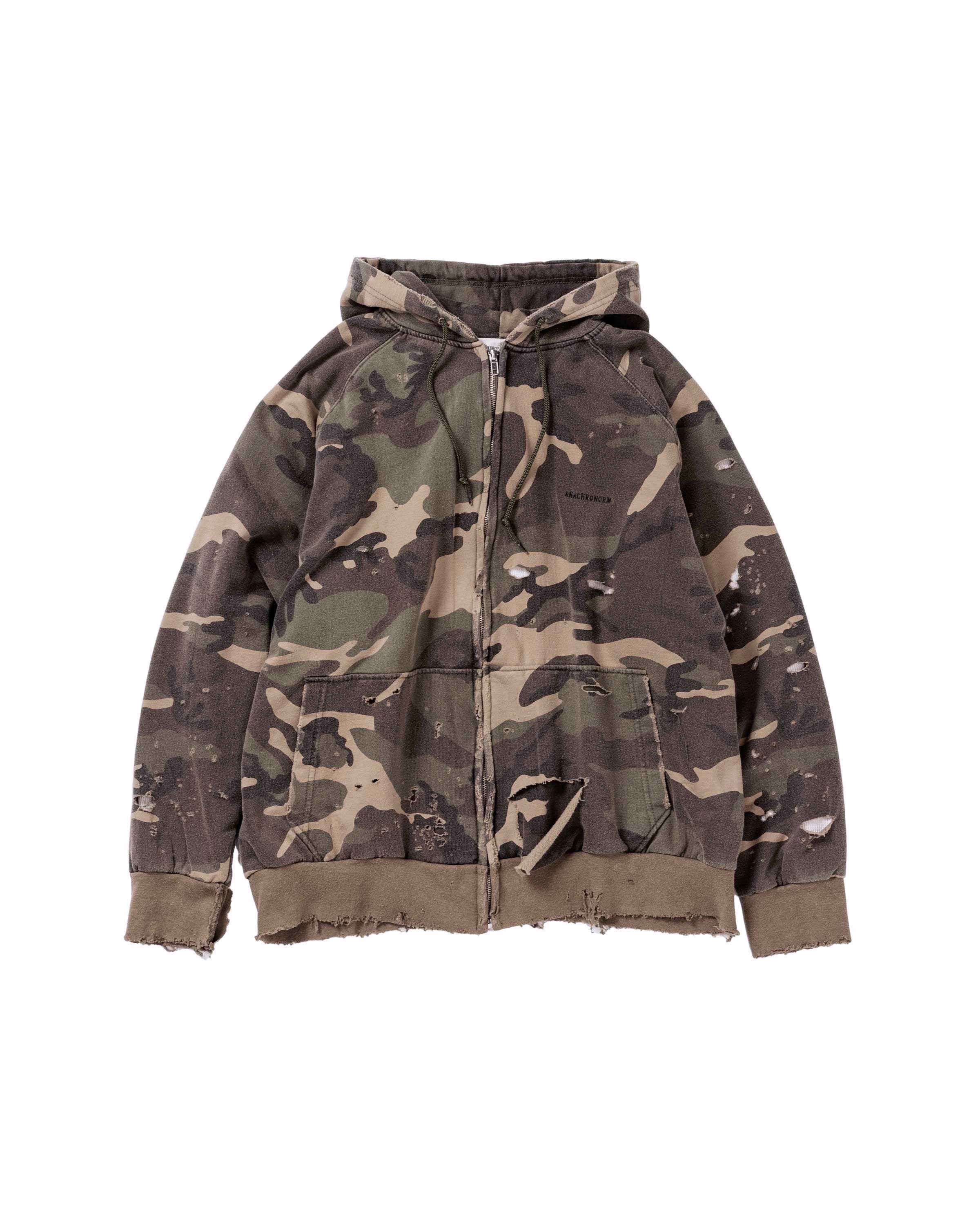 ANACHRONORM / HARD DAMAGED INNER WAFFLE SWEAT PARKA - WOODLAND