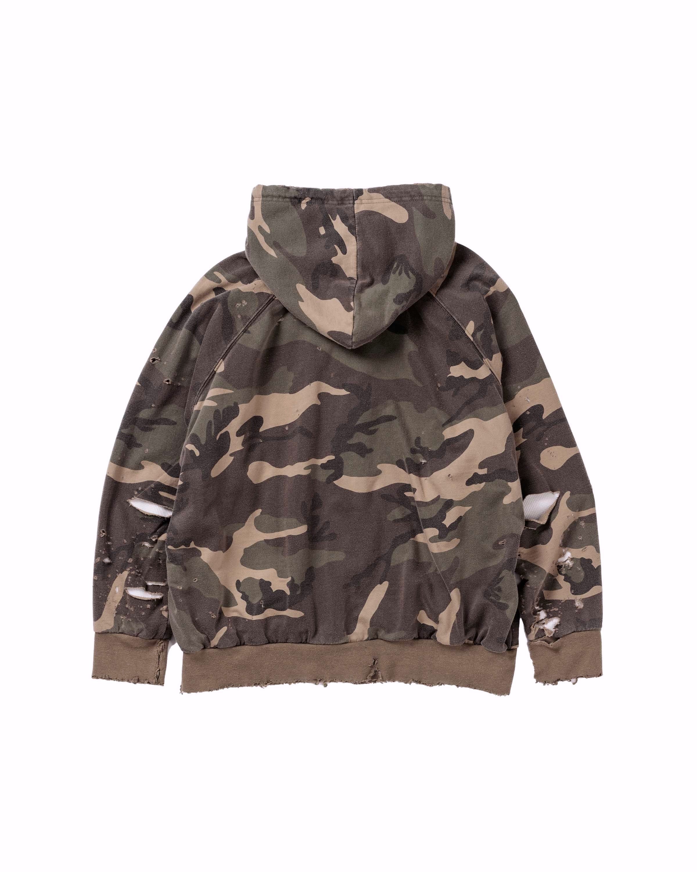 ANACHRONORM / HARD DAMAGED INNER WAFFLE SWEAT PARKA - WOODLAND