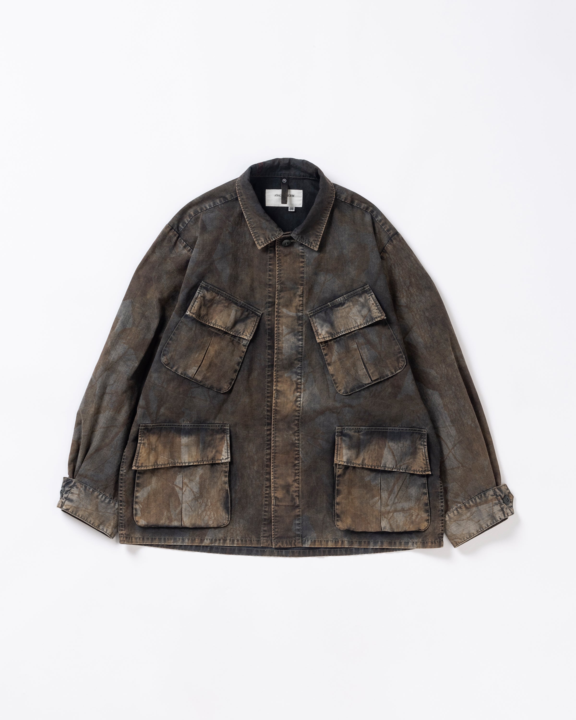 ANACHRONORM / SULFUR DYED RIPSTOP REALTREE FATIGUE JACKET - SULFUR BLACK