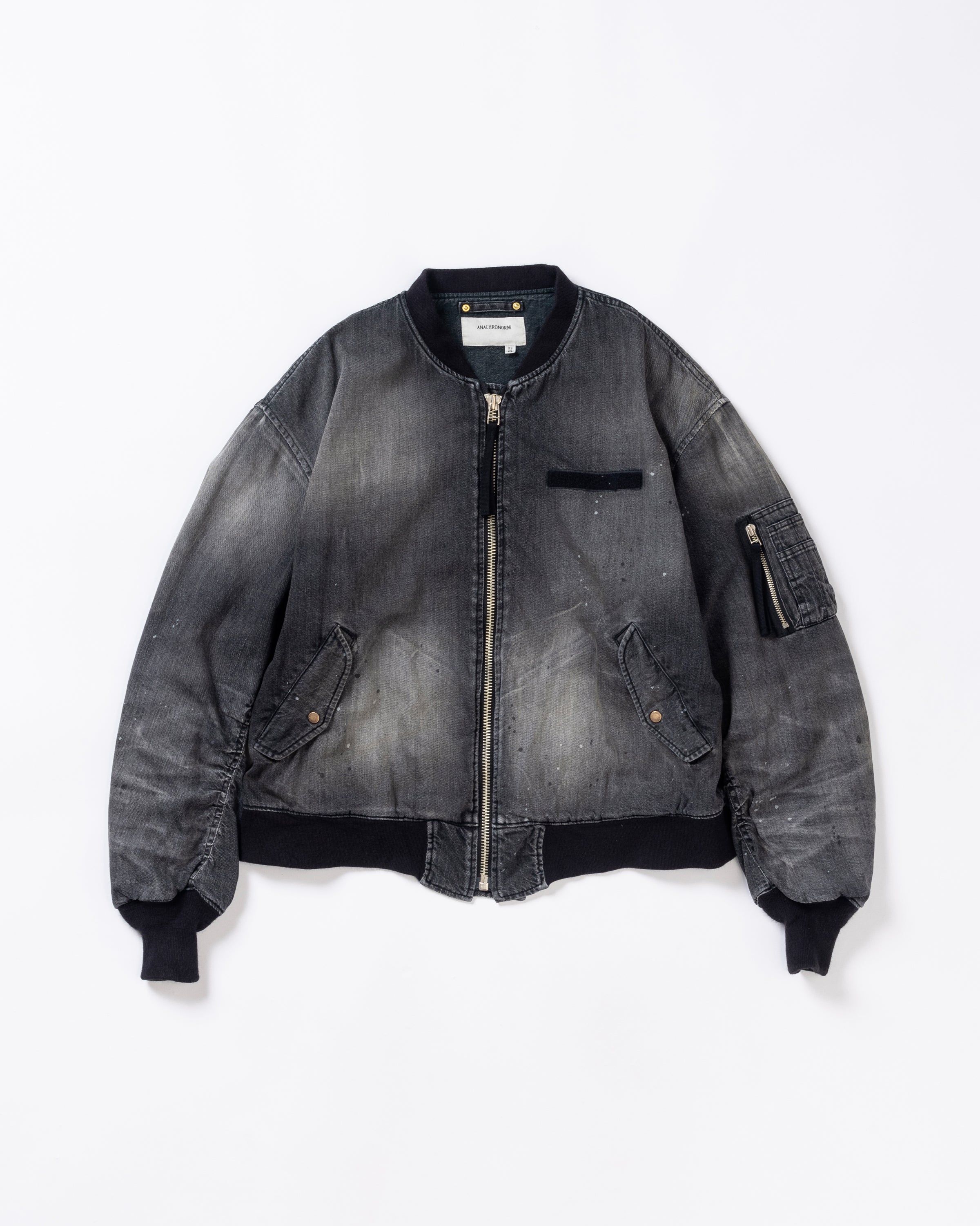 ANACHRONORM /AGING DUAL DENIM MA-1 BLACK (AGING)