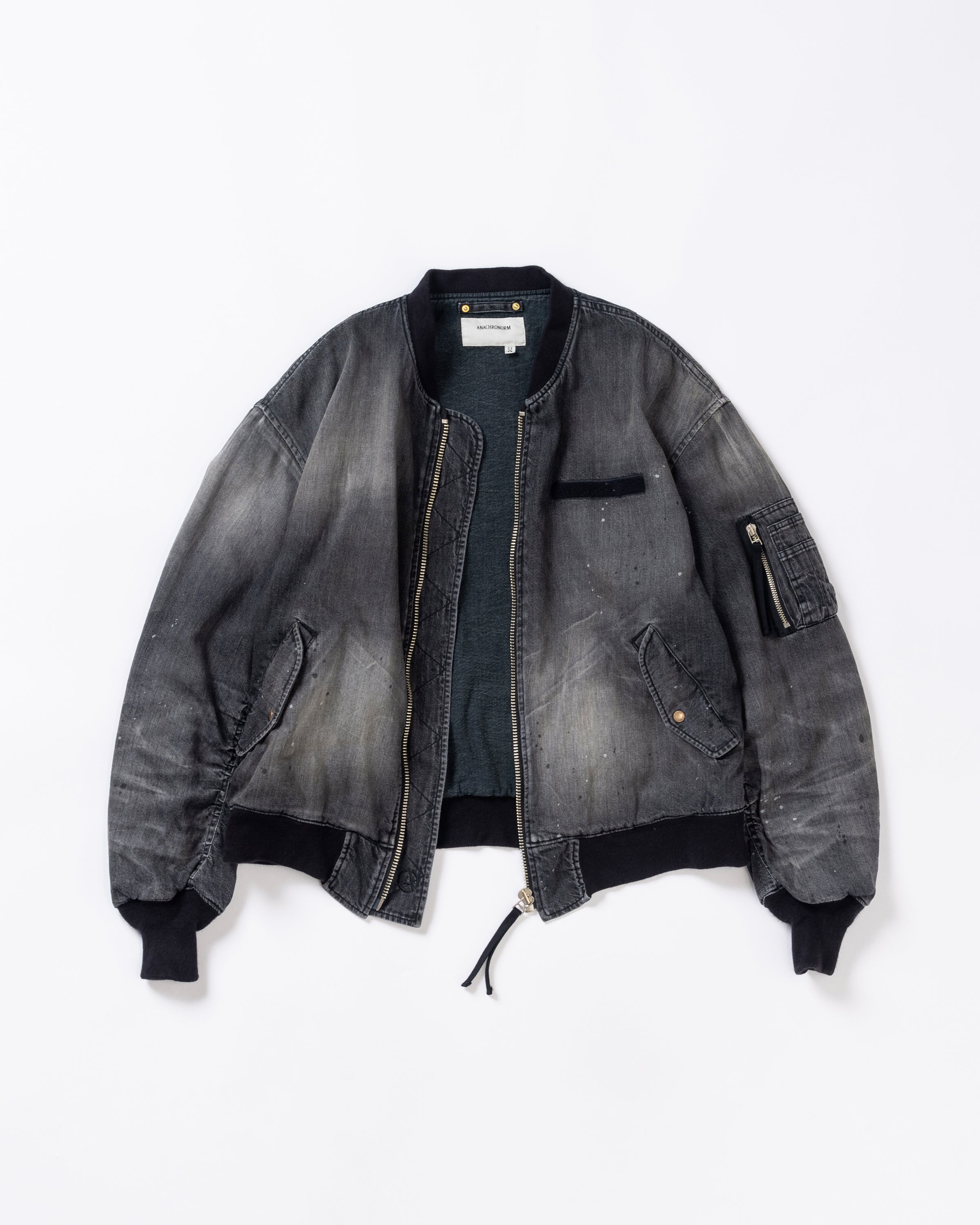 ANACHRONORM /AGING DUAL DENIM MA-1 BLACK (AGING)