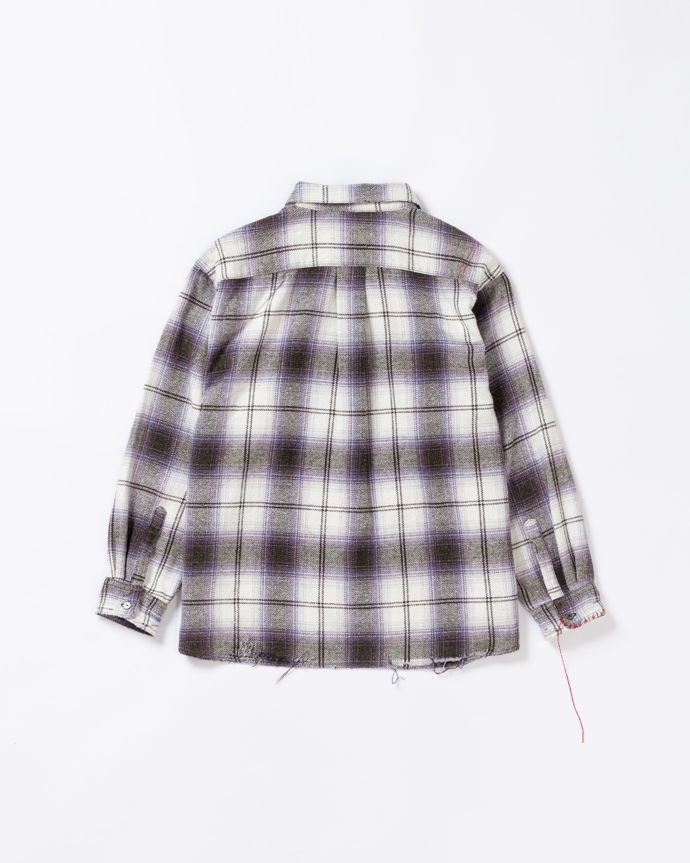 ANACHRONORM /OMBRE CHECK DAMAGED WIDE FLANNEL SHIRTS