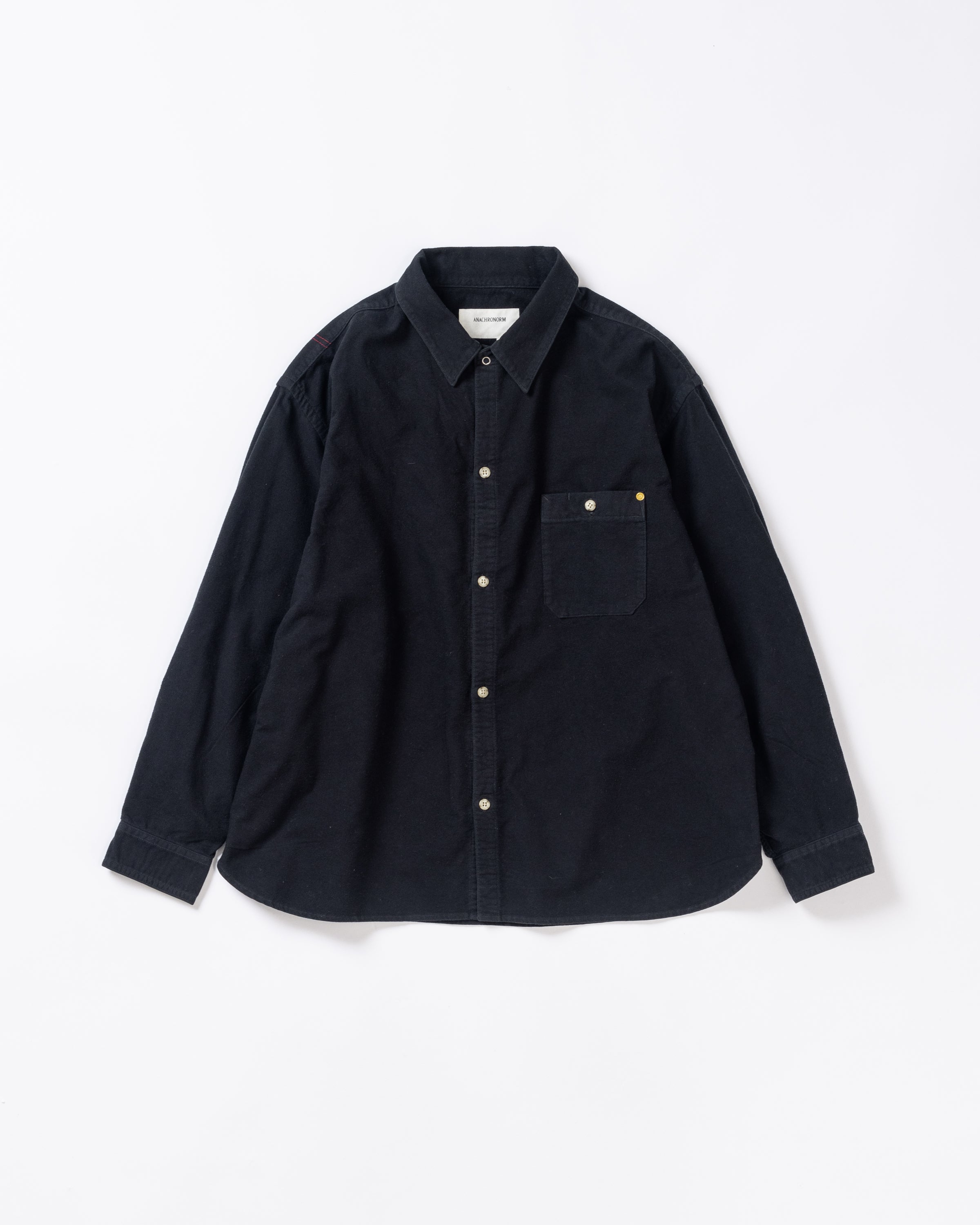 ANACHRONORM / COTTON SUEDE WIDE SHIRTS - BLACK
