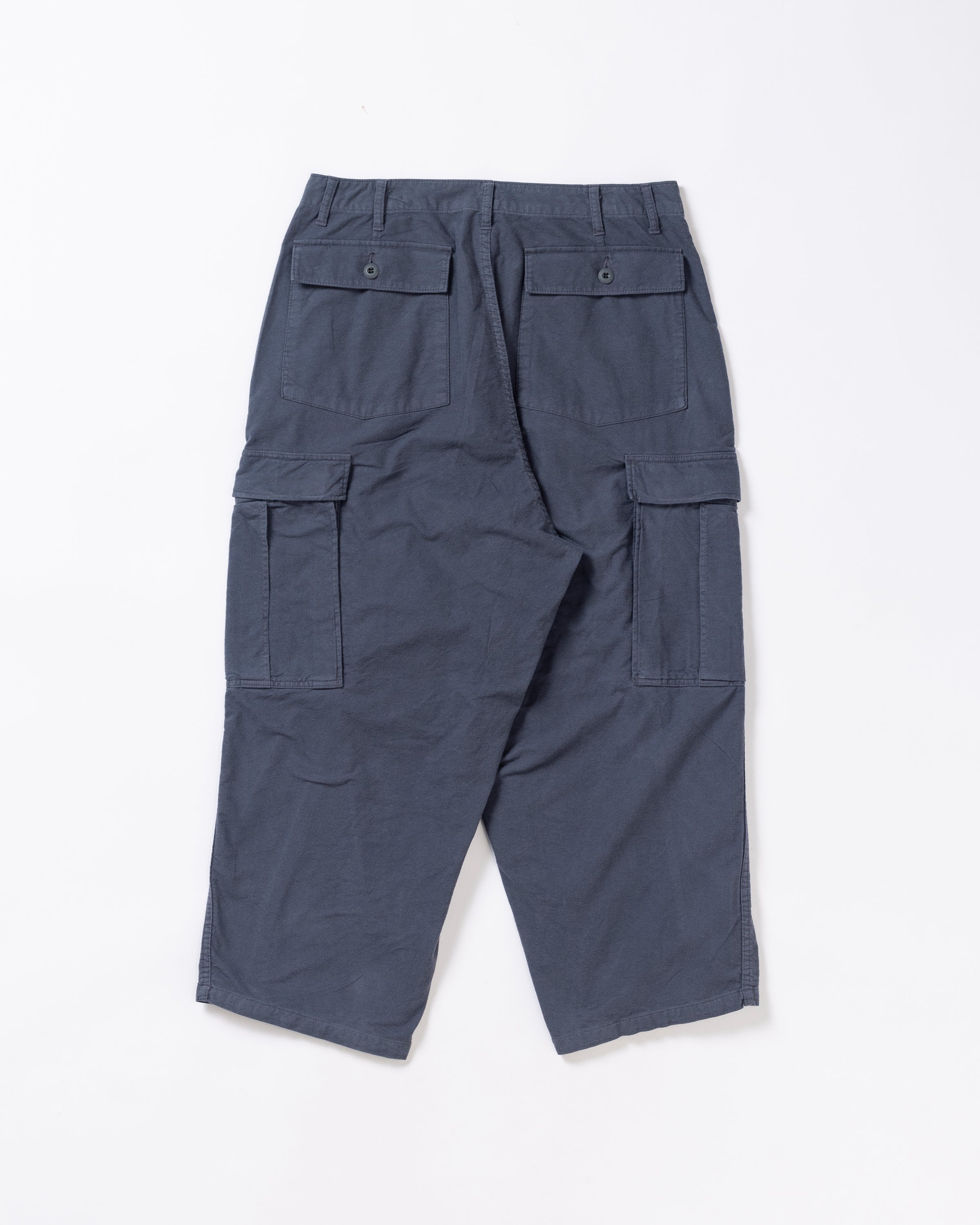 ANACHRONORM / COTTON SUEDE WIDE BAKER 6P PANTS - BLUE GRAY