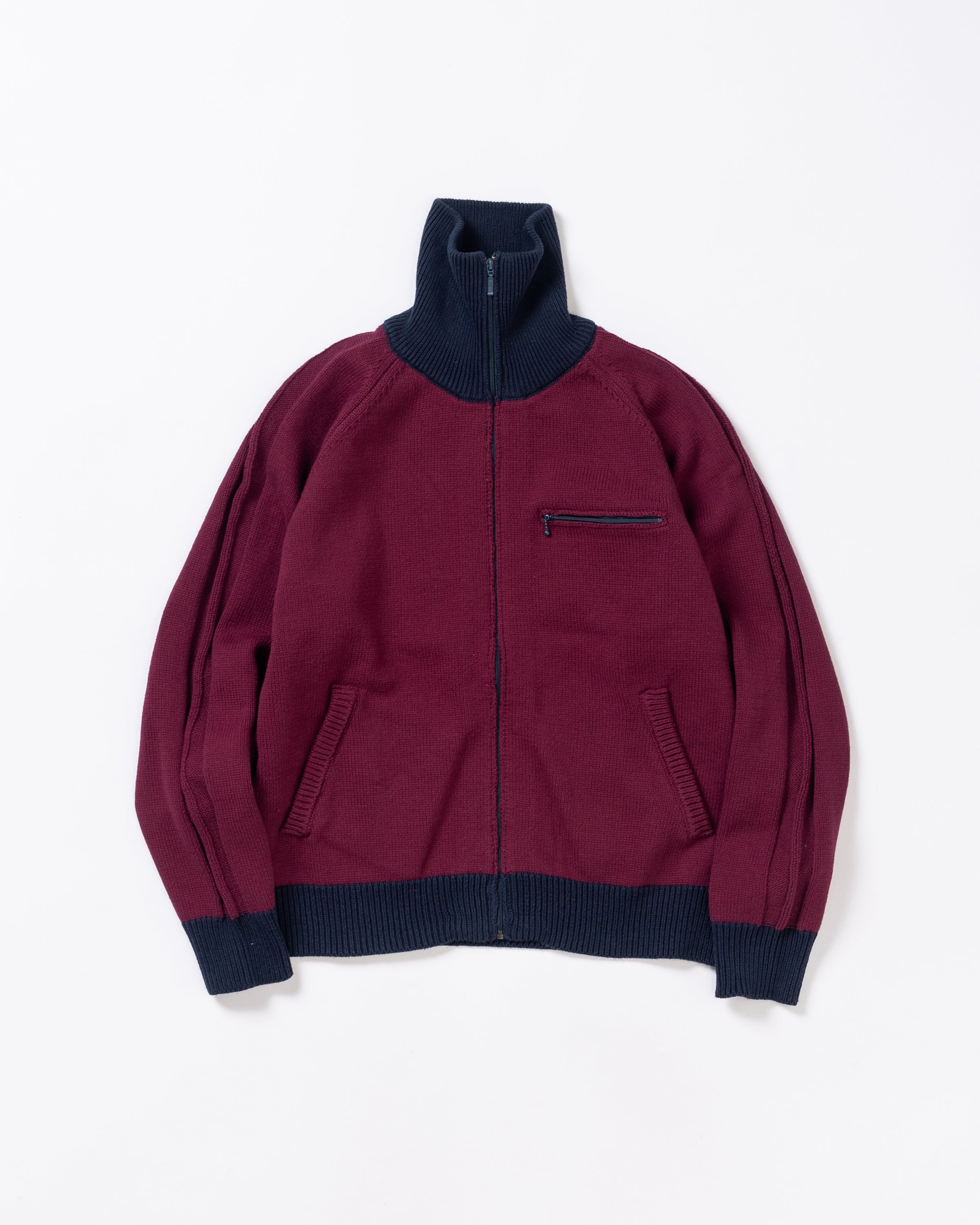 ANACHRONORM /BICOLOR DRIVERS KNIT BURGUNDY