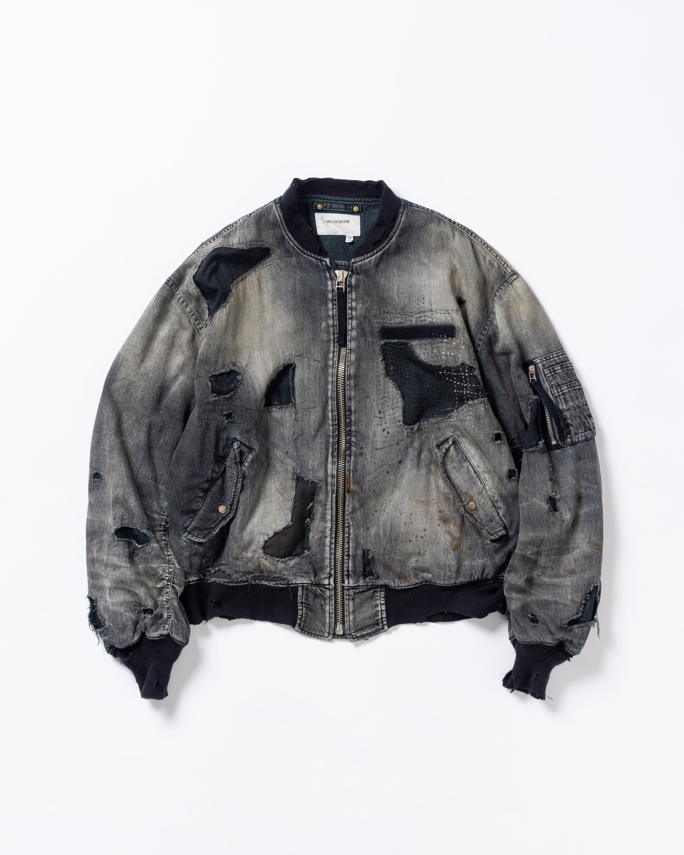 ANACHRONORM / HARD REMAKED DUAL DENIM MA-1 BLACK (REMAKE)