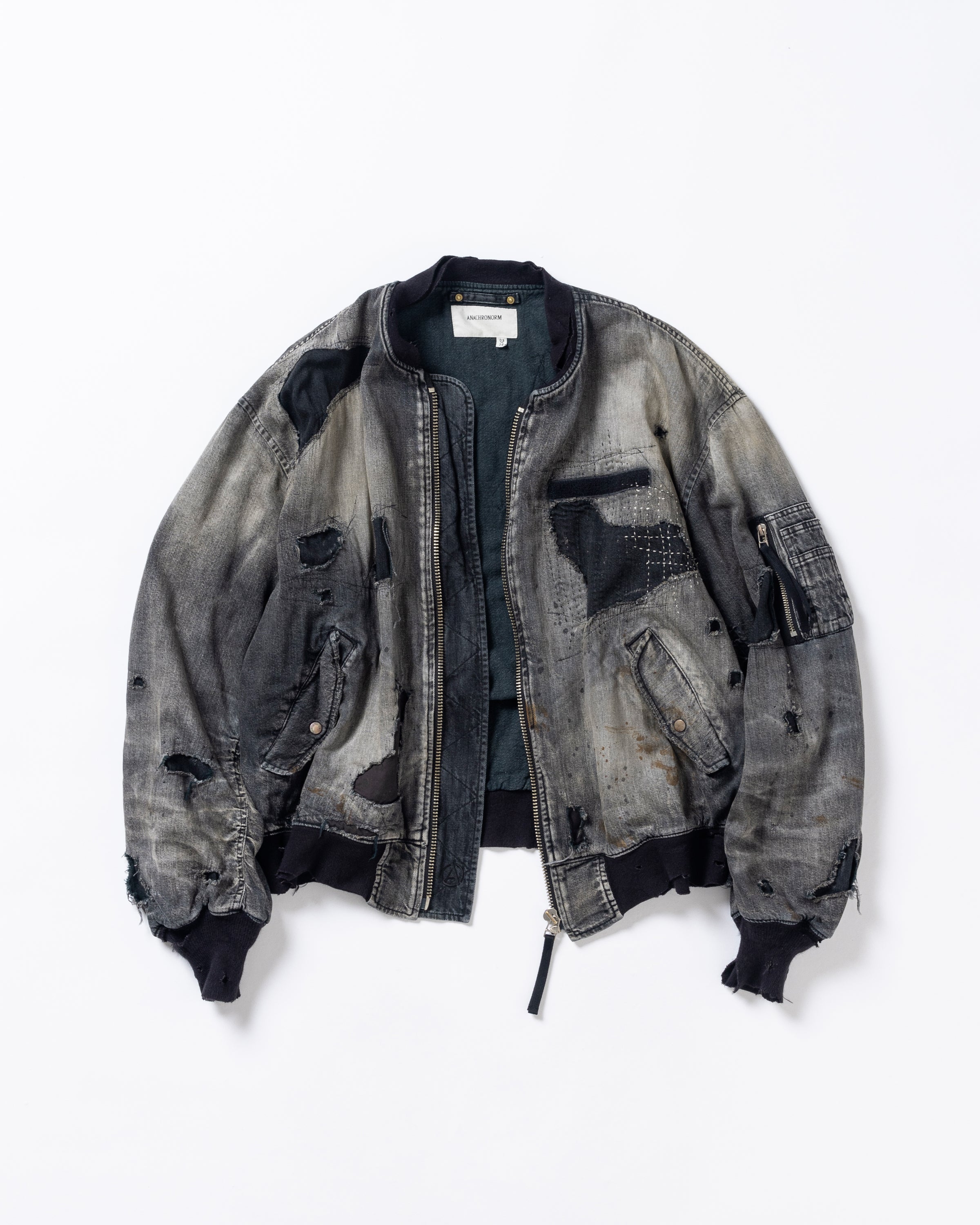 ANACHRONORM / HARD REMAKED DUAL DENIM MA-1 BLACK (REMAKE)