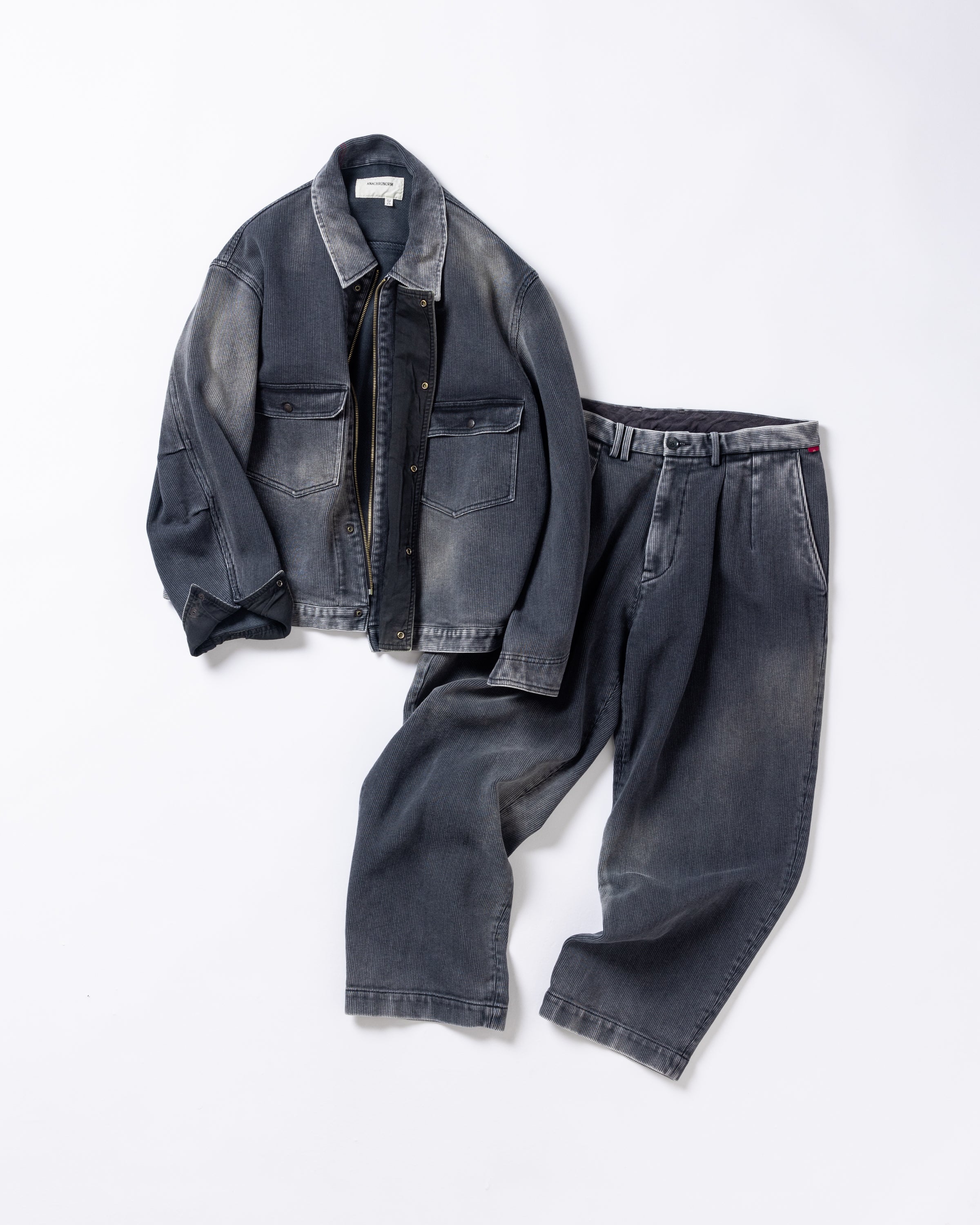 ANACHRONORM / AGING HEAVY PIQUE WORK JACKET BLACK (AGING)