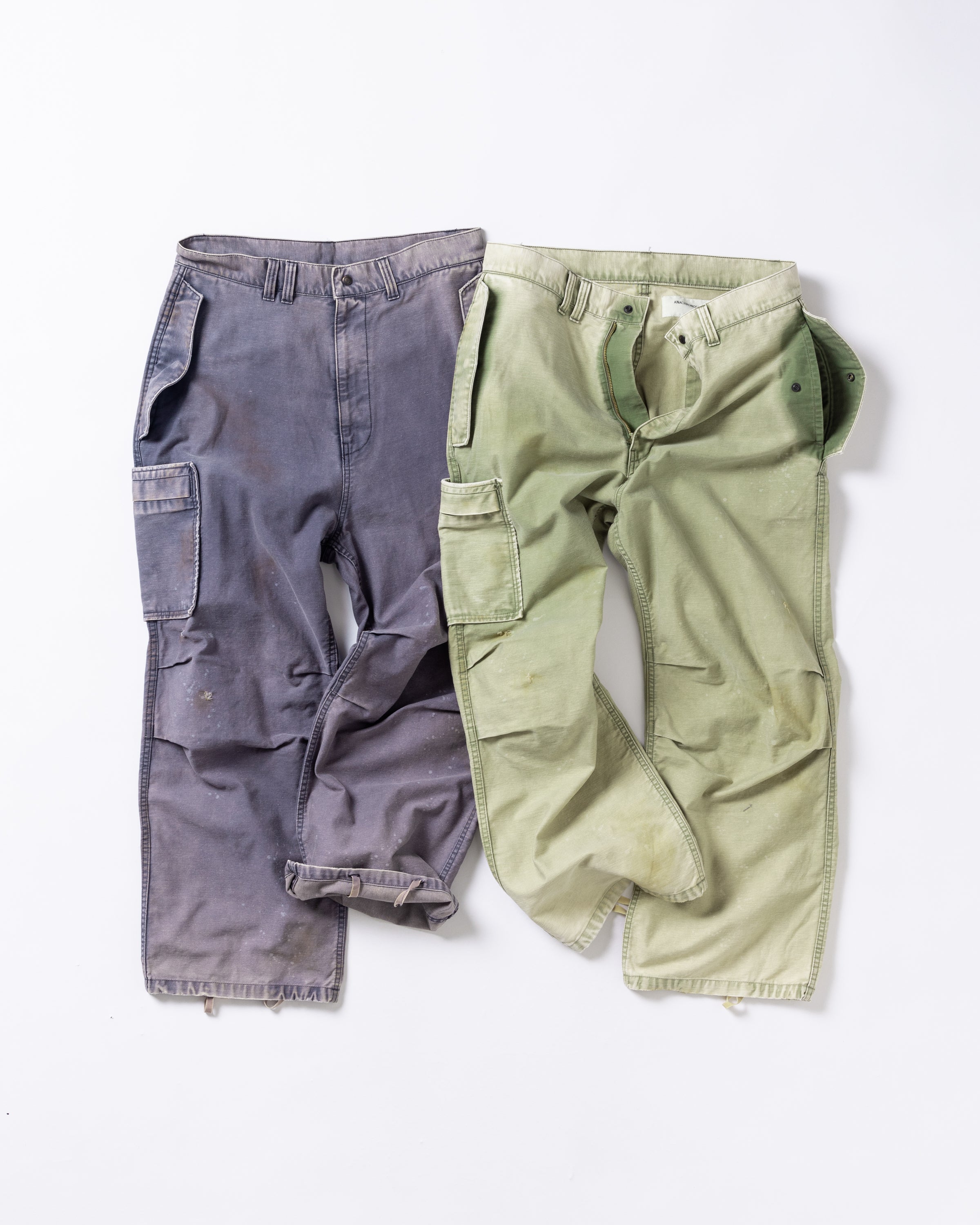 ANACHRONORM / BACK SATIN AGING MILITARY FLAP PANTS NAVY