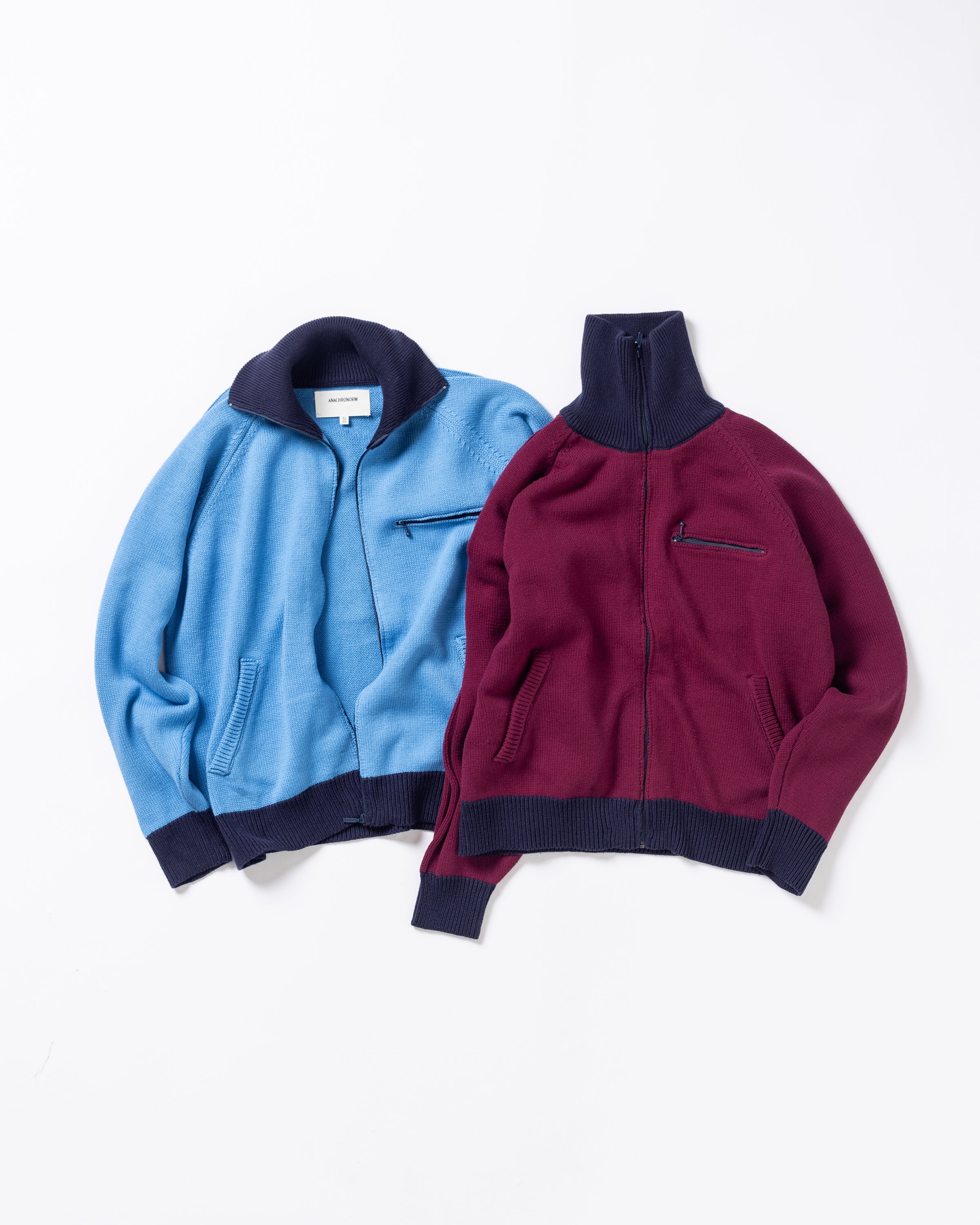 ANACHRONORM /BICOLOR DRIVERS KNIT SKY BLUE